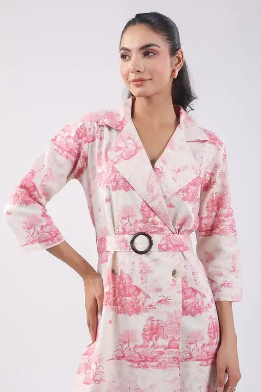 Sunset Pink Cotton Flex Dress