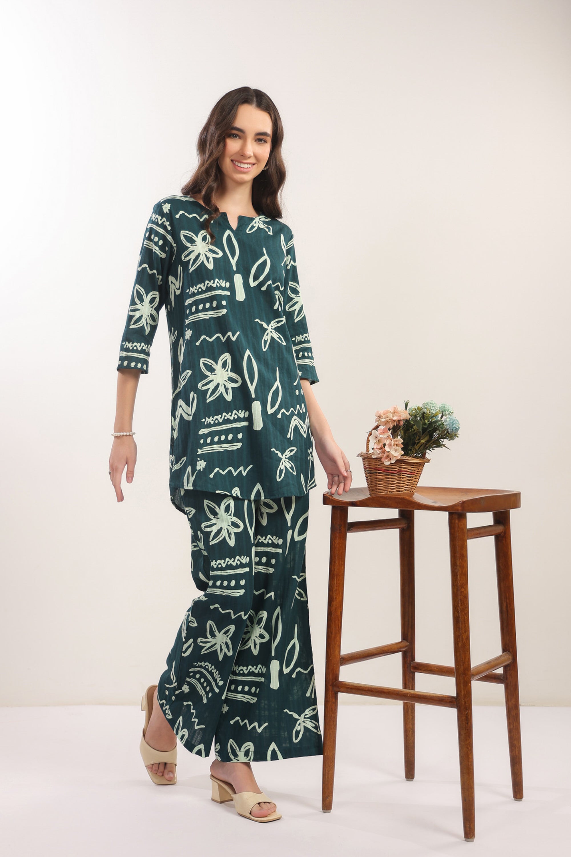 Coastal Calm Blue Cotton Co-ord Set