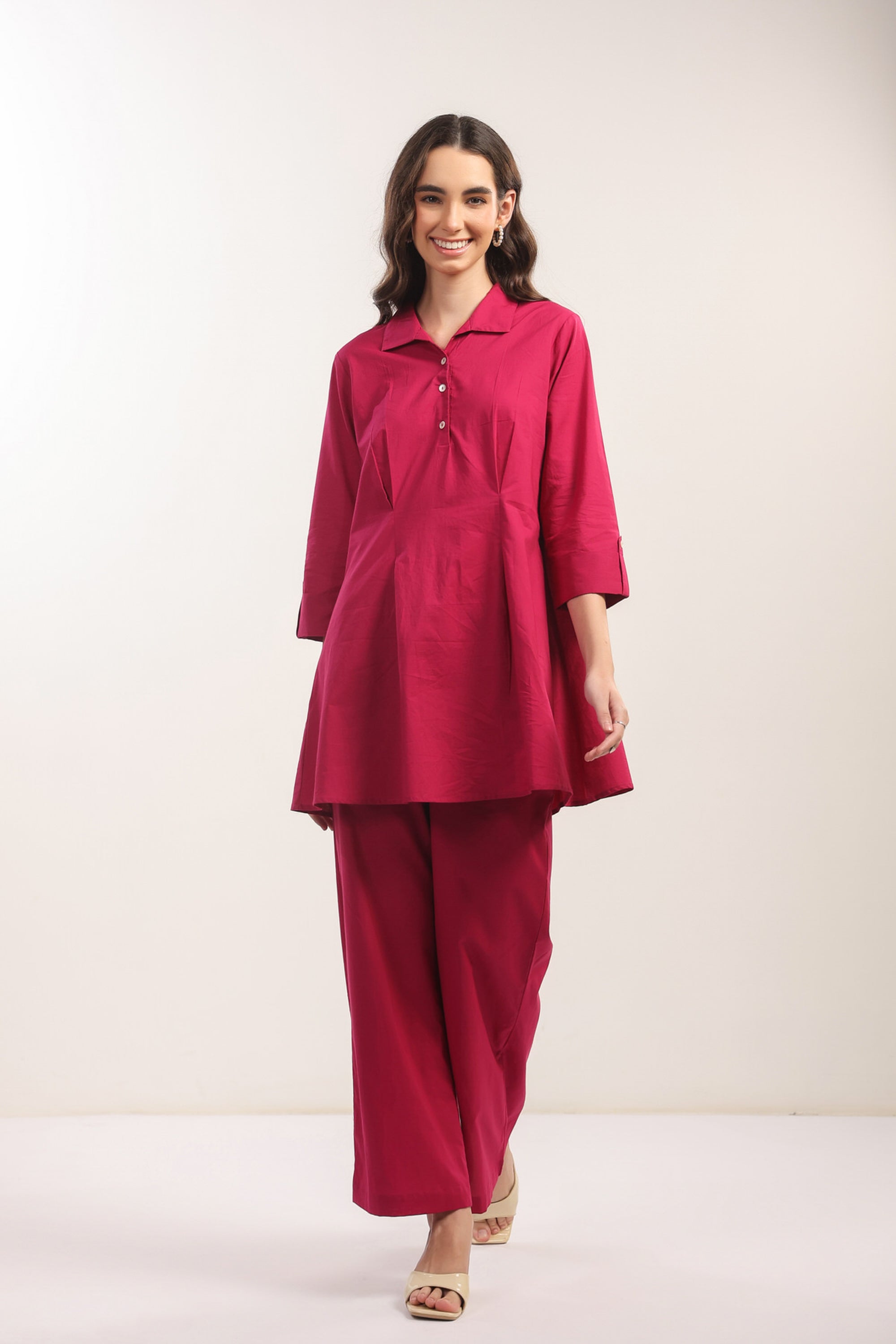 Fuchsia Flame Cotton Co-ord Set