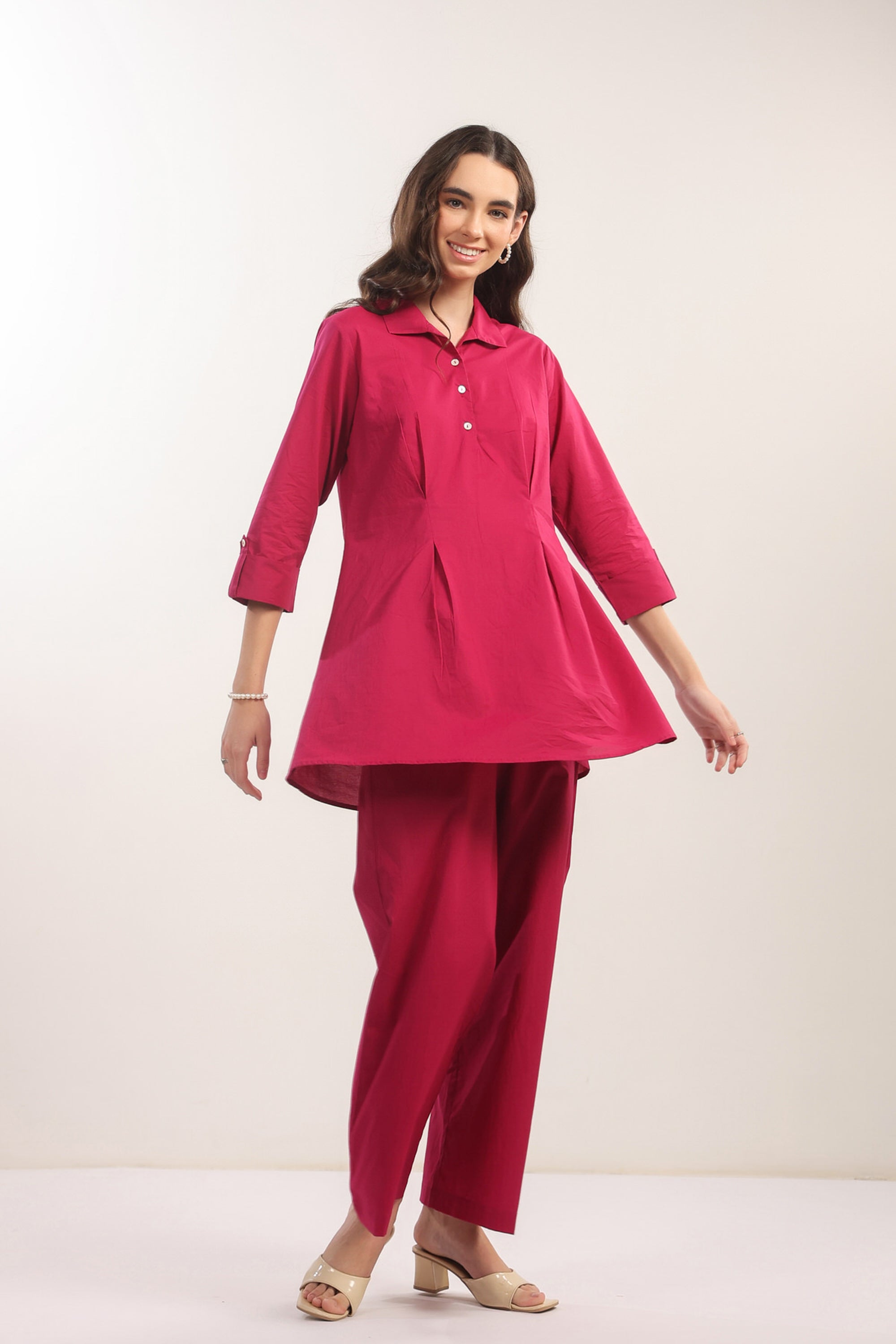 Fuchsia Flame Cotton Co-ord Set