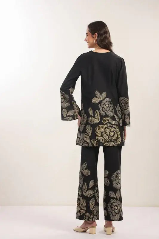 Bold Botanica Black Cotton Co-ord Set