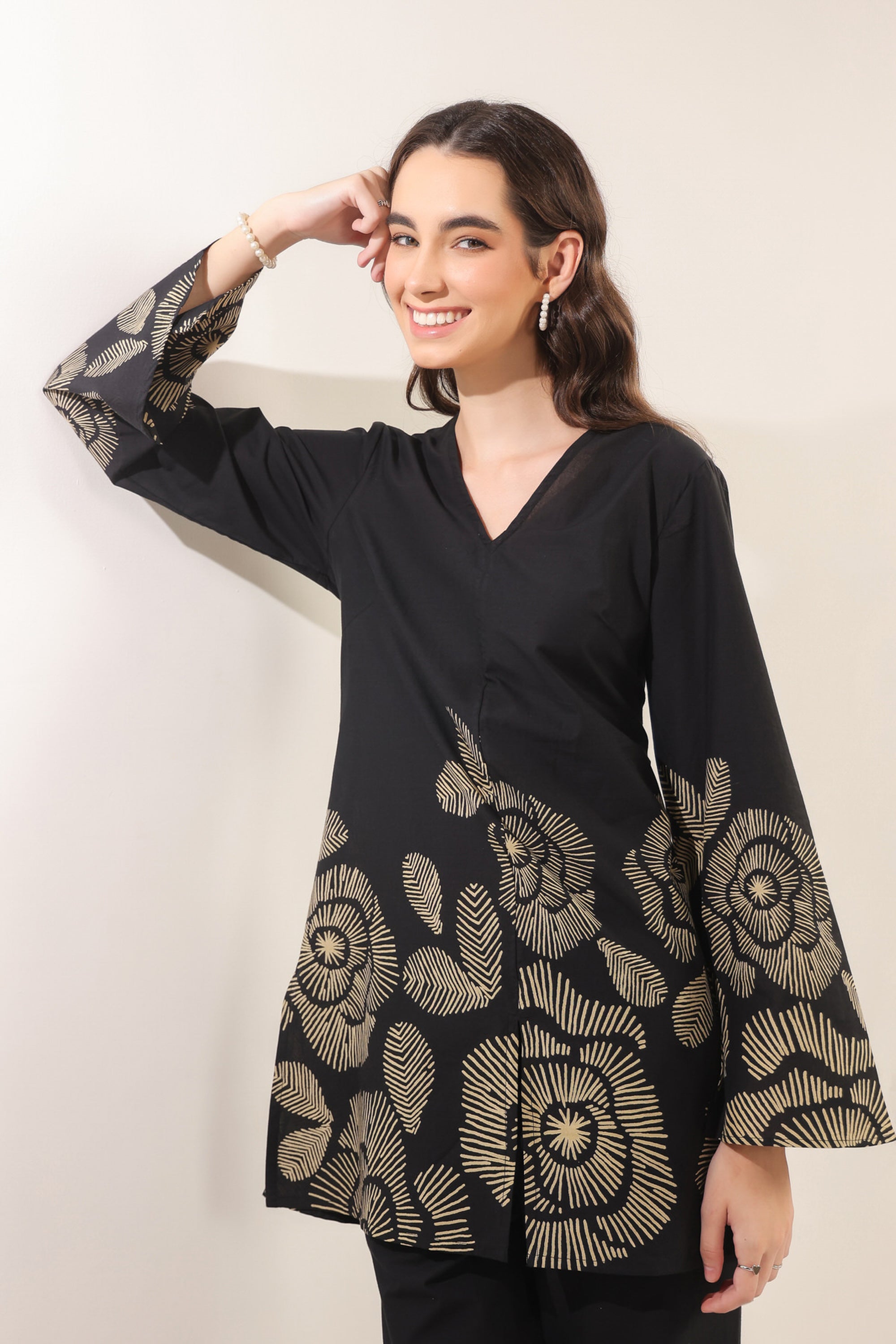 Bold Botanica Black Cotton Co-ord Set