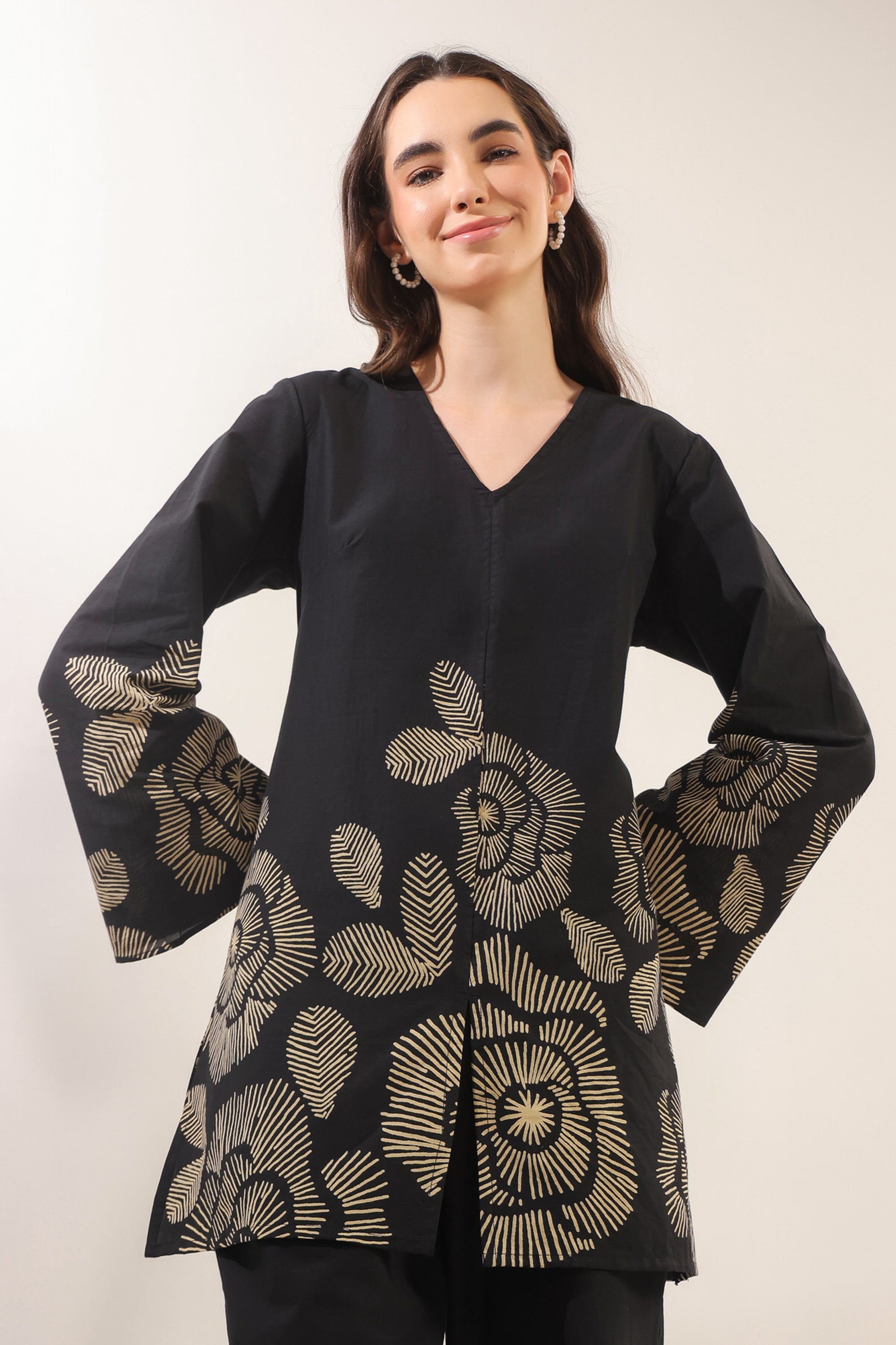 Bold Botanica Black Cotton Co-ord Set