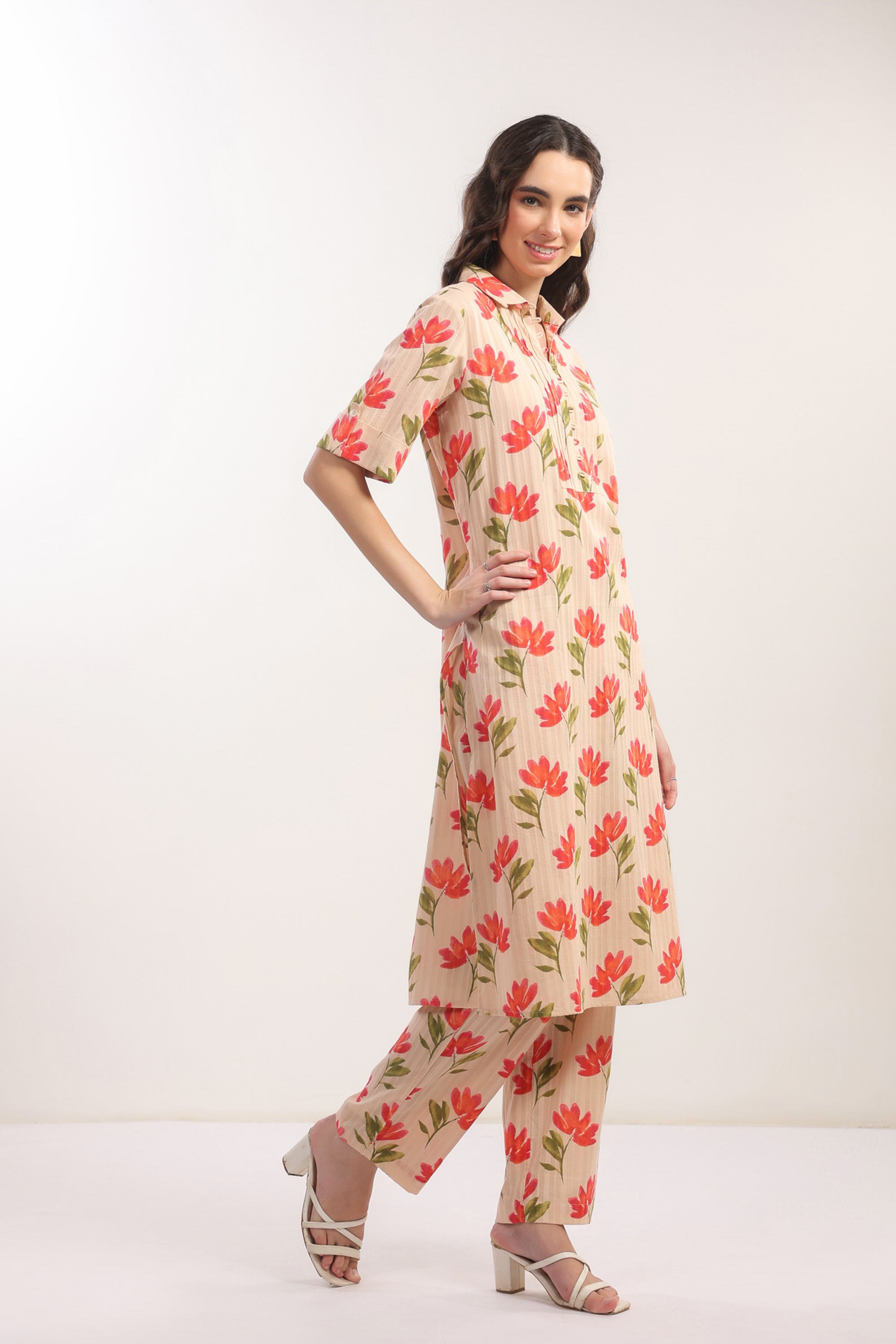 Apricot Petals Cotton Co-ord Set
