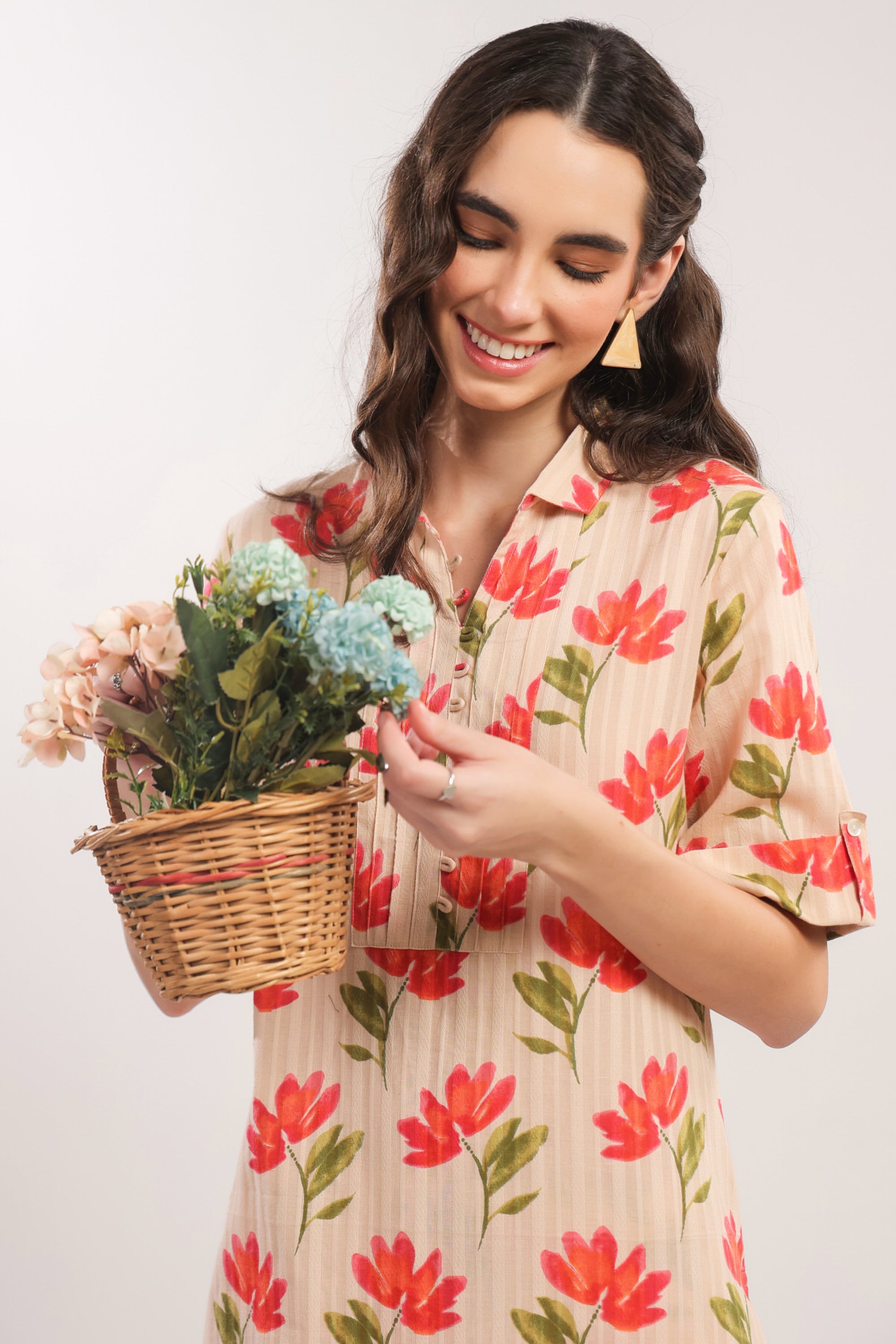 Apricot Petals Cotton Co-ord Set