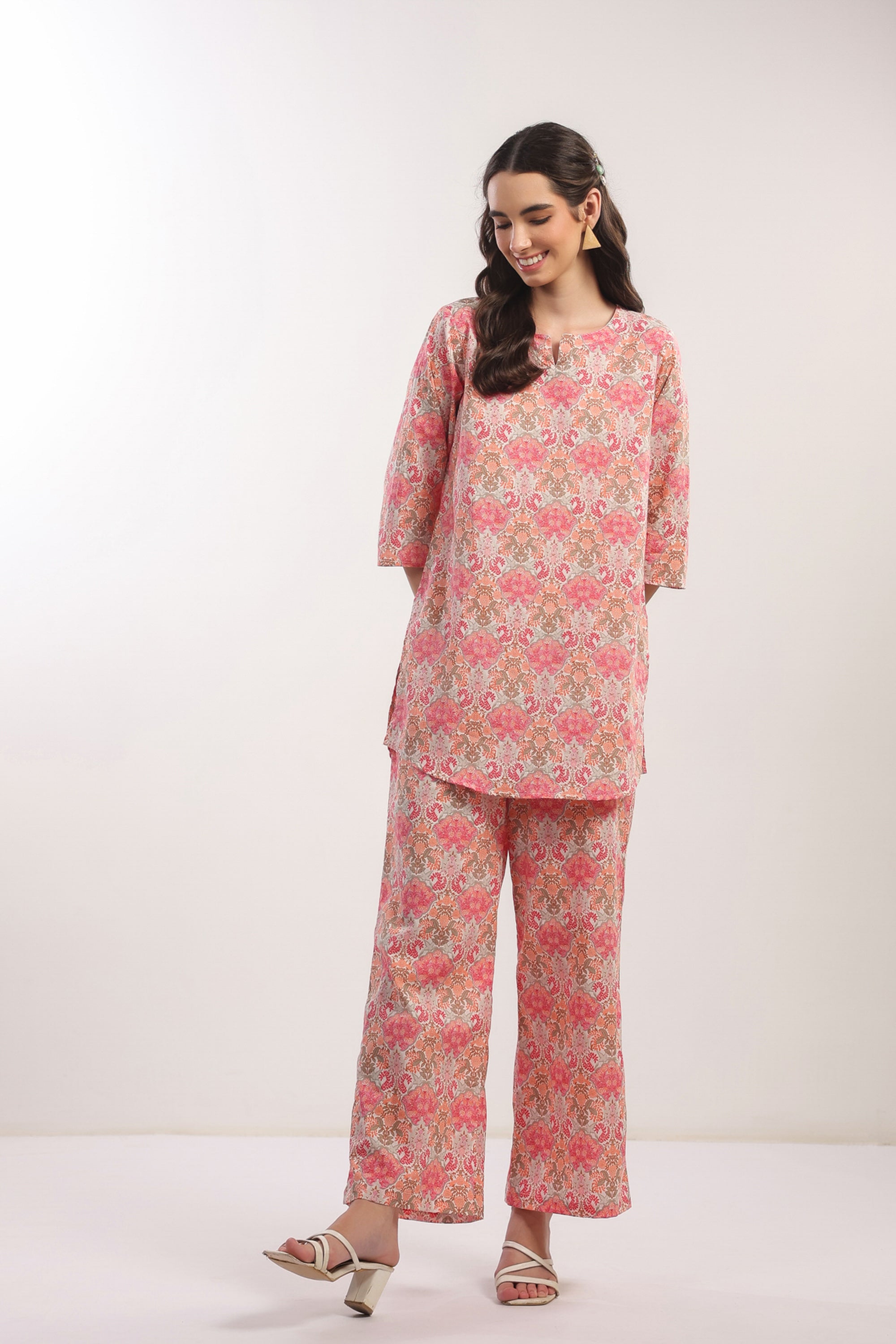 Rose Drift Multicolour Cotton Co-ord Set