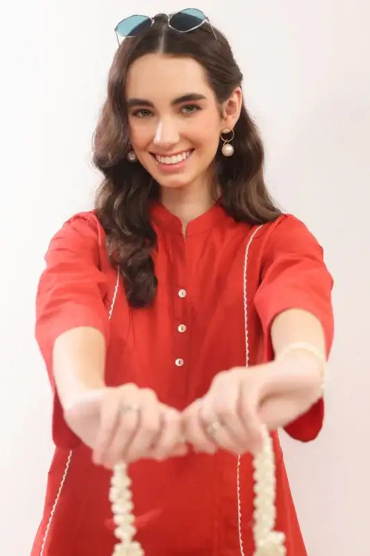 Rust Minimalist Cotton Co-ord Set