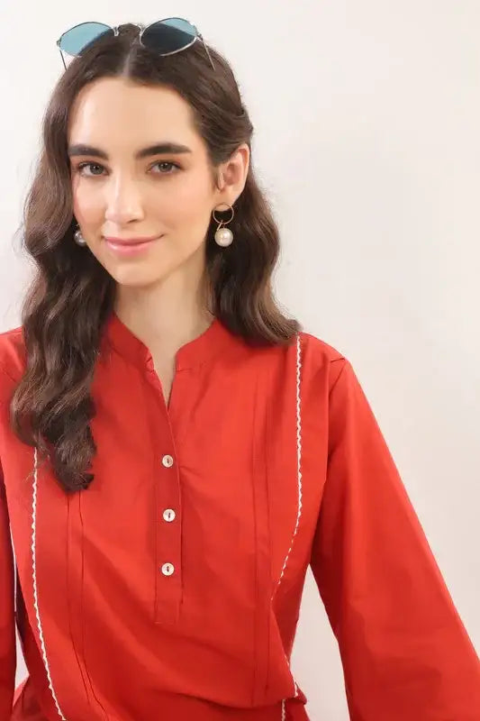 Rust Minimalist Cotton Co-ord Set