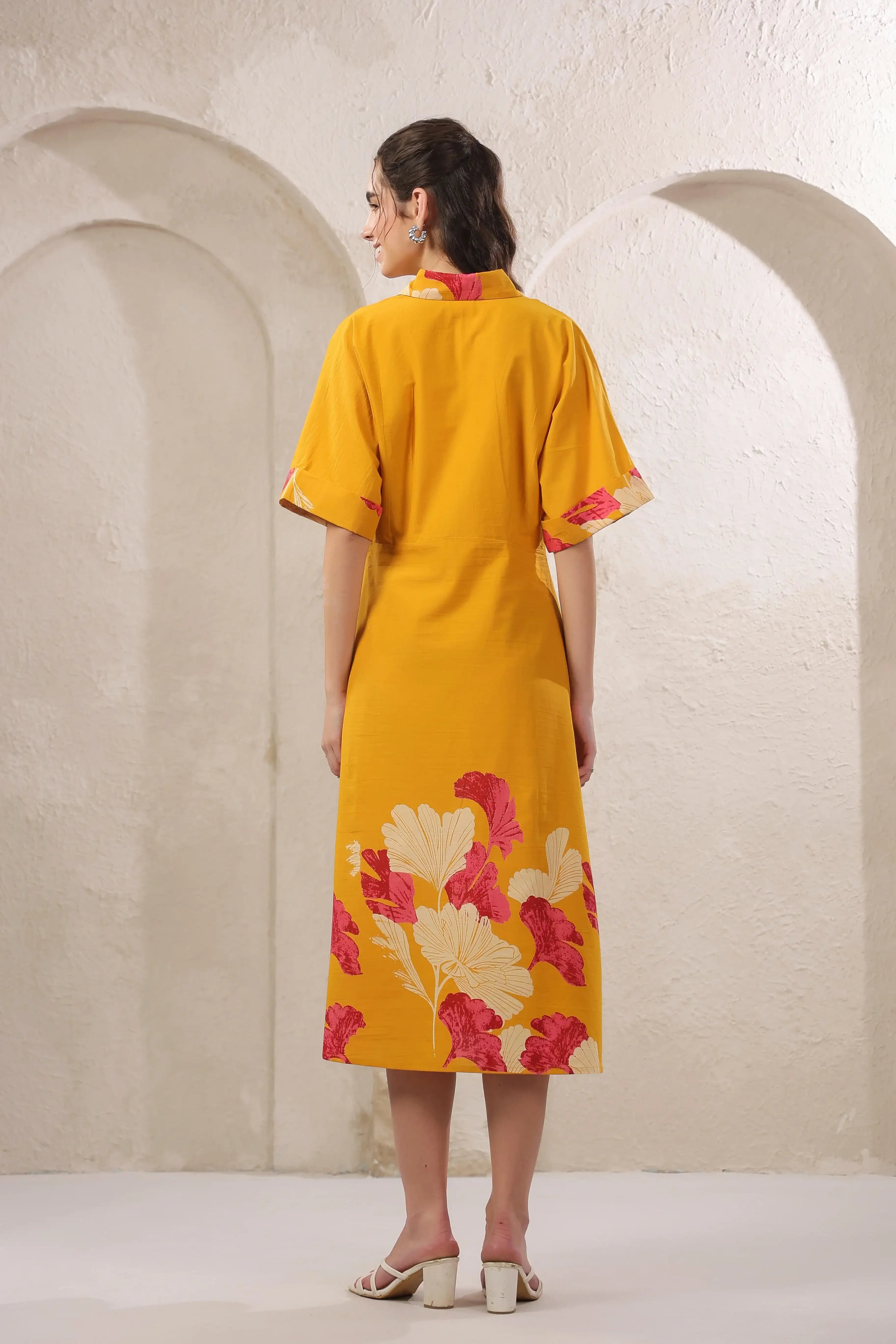 Marigold Rouge Yellow Cotton Dress