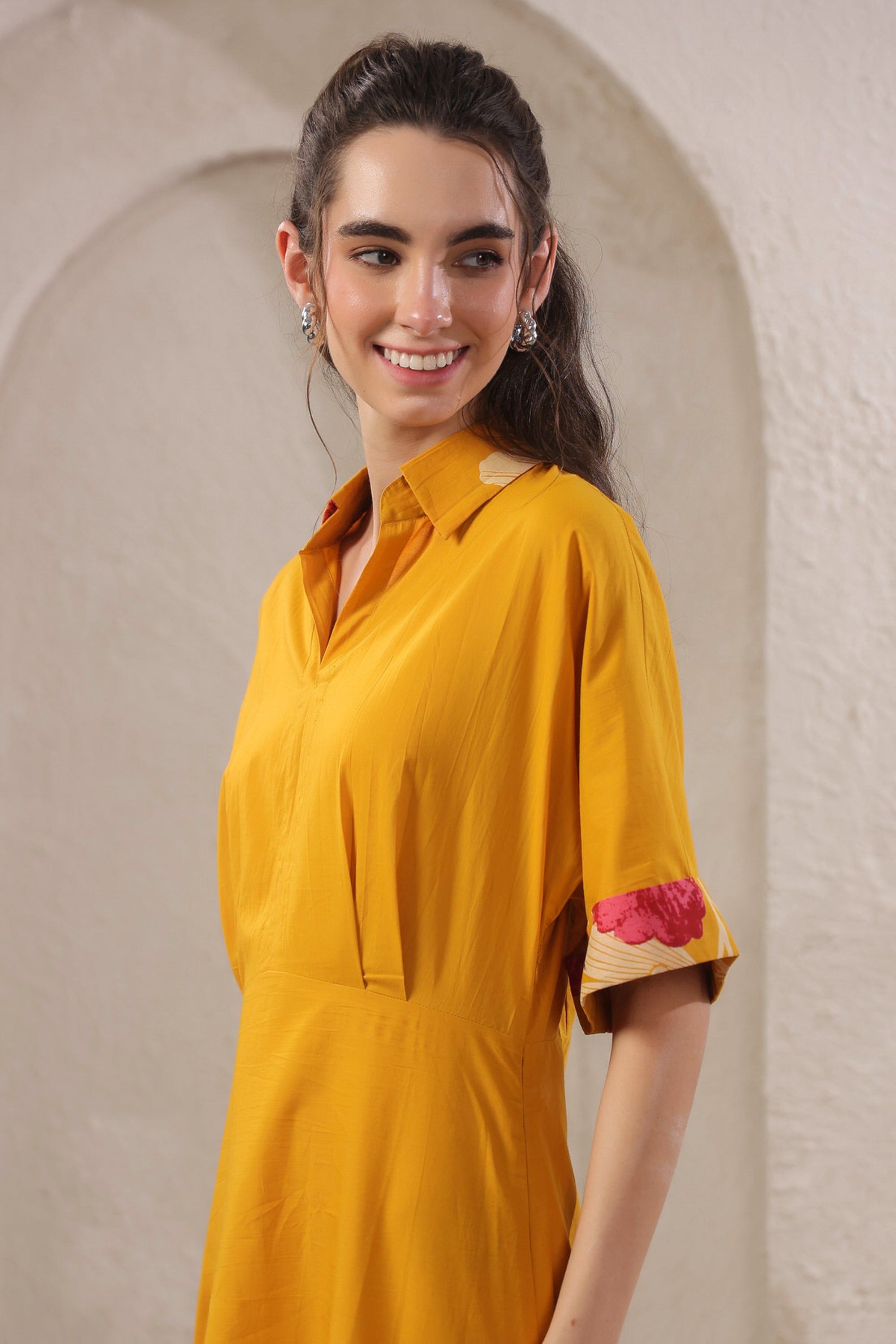 Marigold Rouge Yellow Cotton Dress