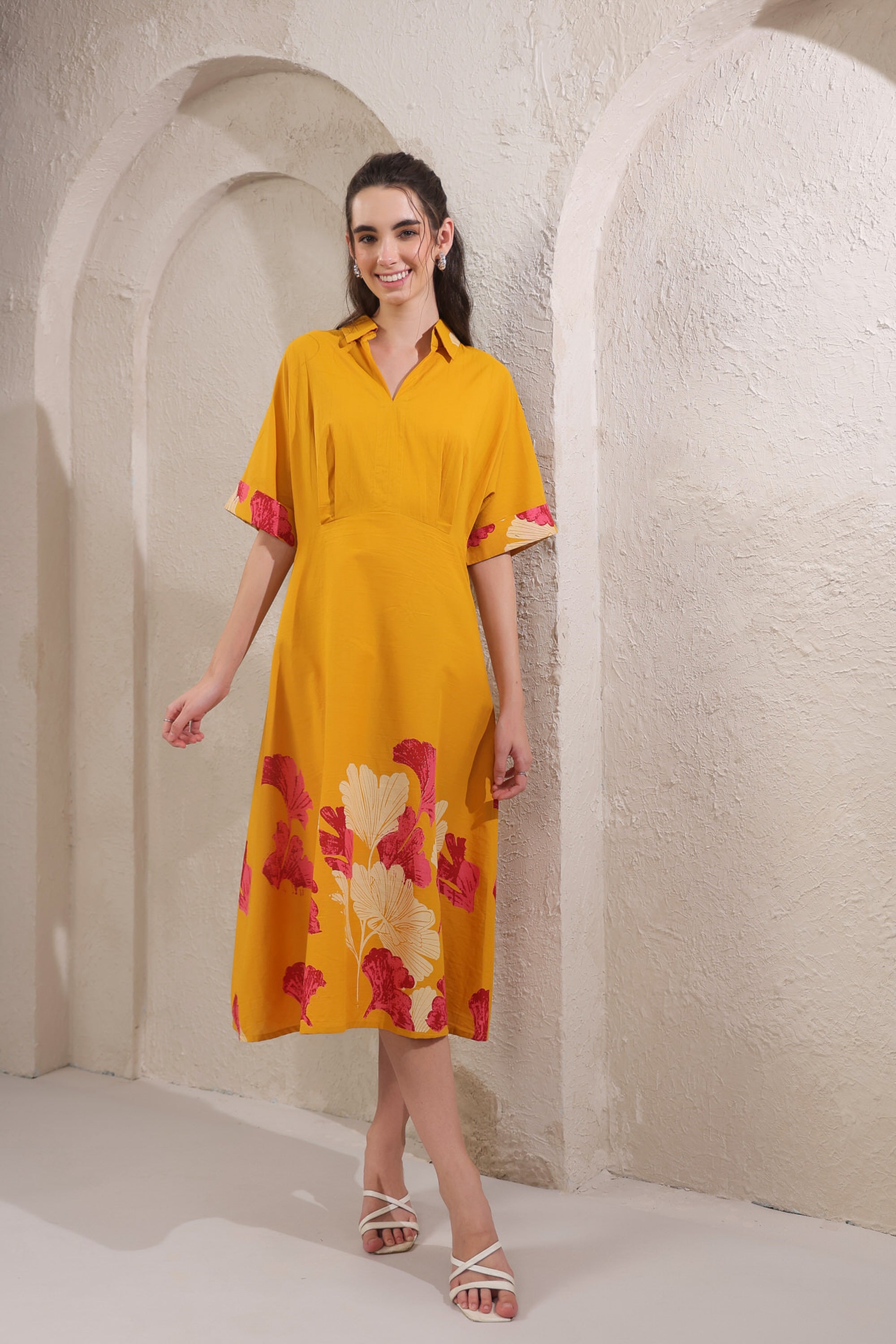 Marigold Rouge Yellow Cotton Dress