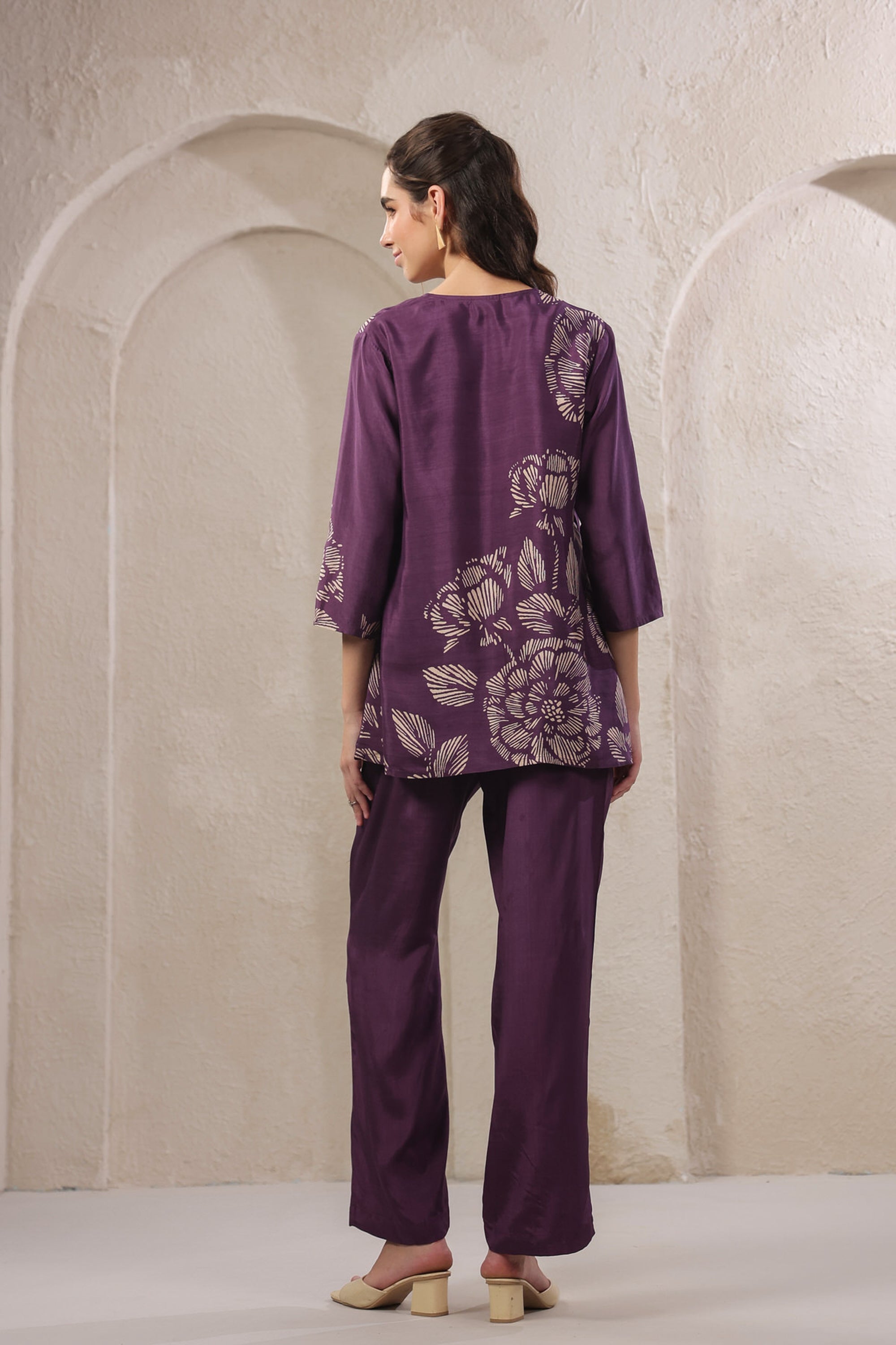 Violet Veil Russian Silk Co-ord Set