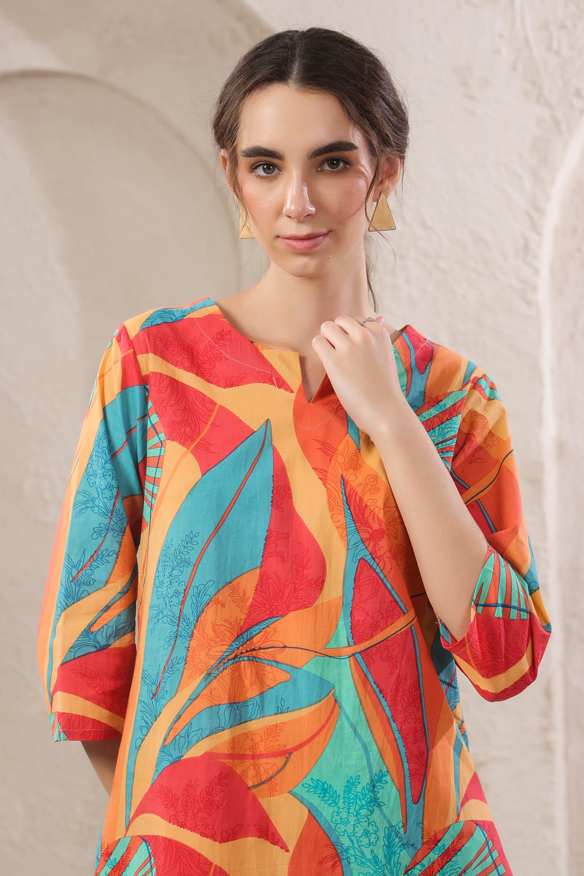 Tropical Tango Multicolour Cotton Co-ord Set