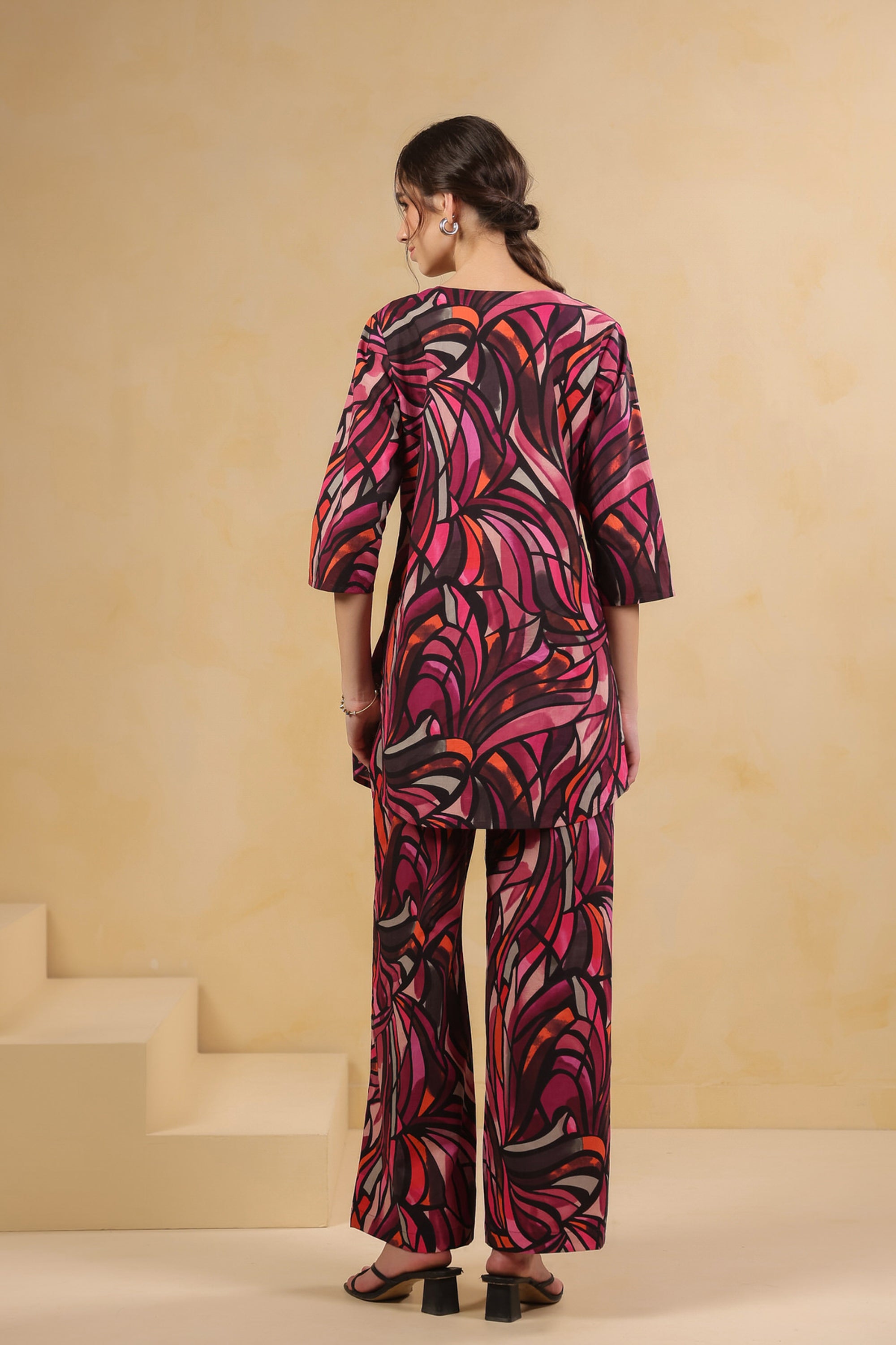 Wine Wild Swirl Cotton Co-ord Set