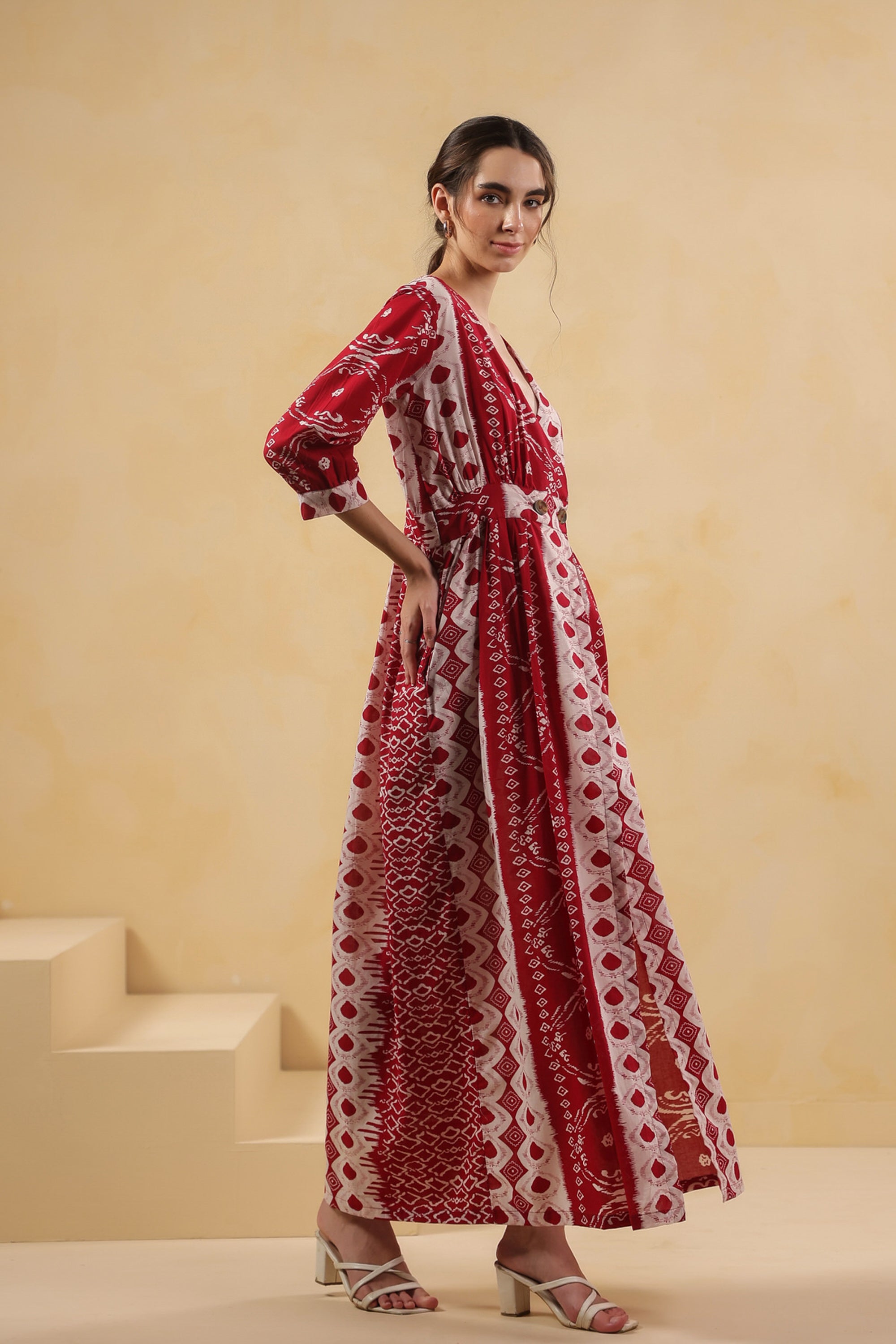 Scarlet Red Vintage Cotton Dress