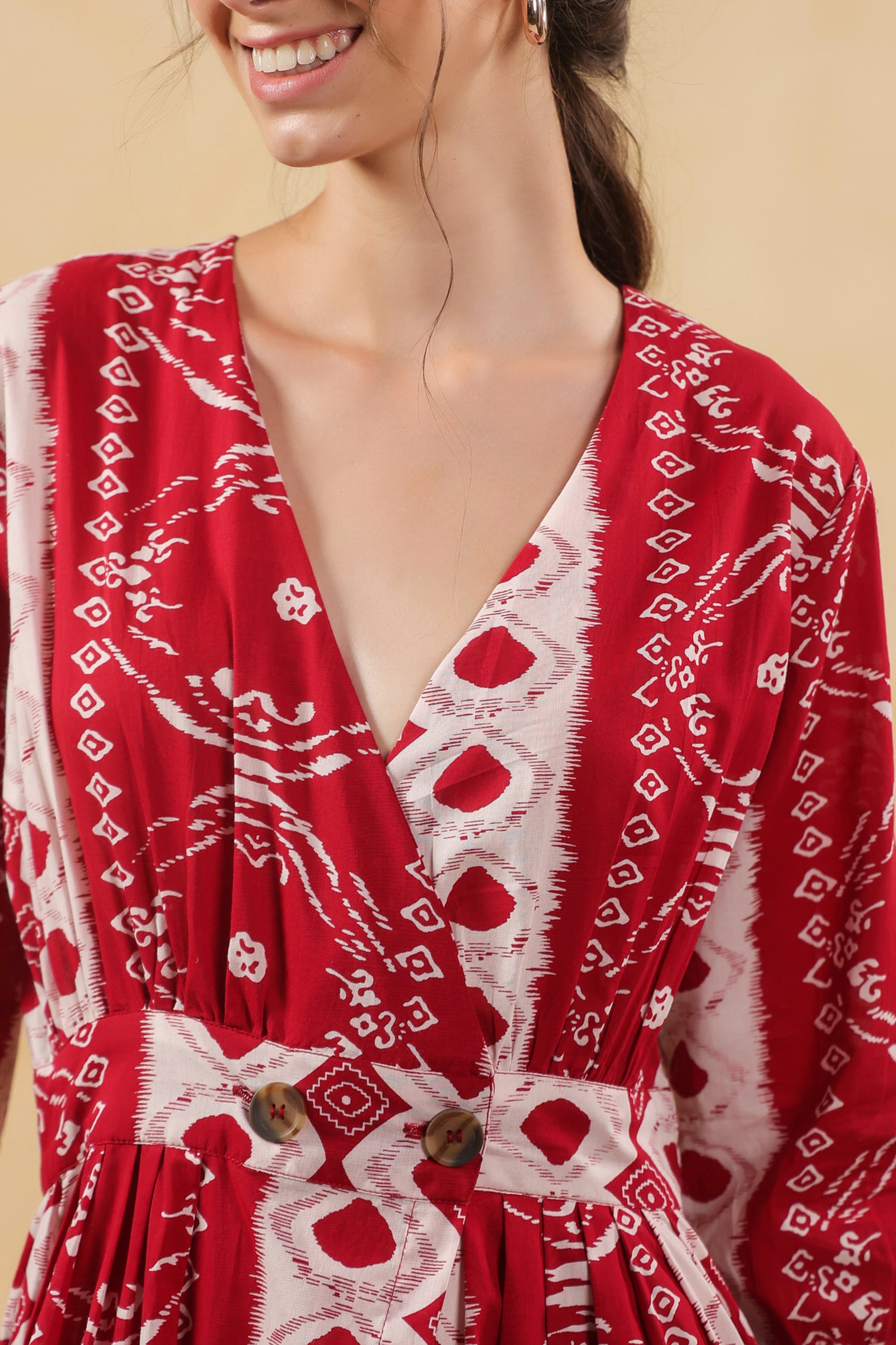 Scarlet Red Vintage Cotton Dress