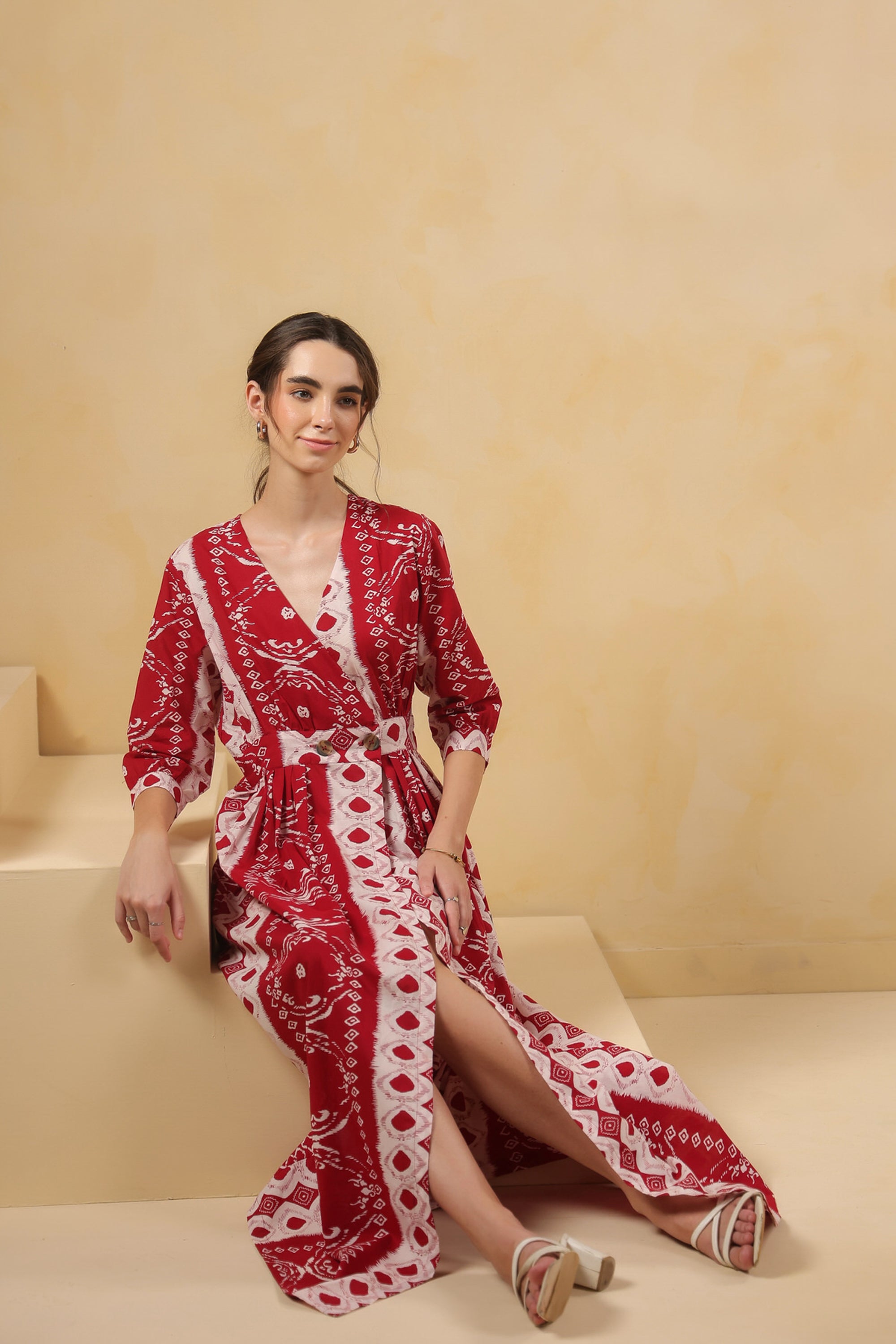 Scarlet Red Vintage Cotton Dress