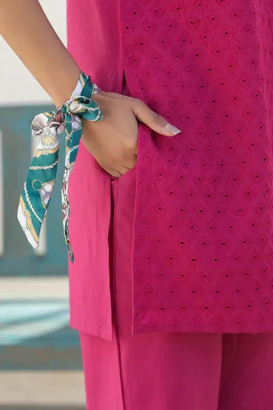 Berry Bliss Schiffli Cotton Co-ord Set