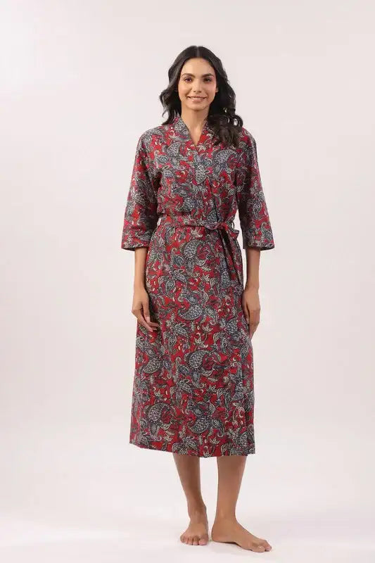 Rustic Rose Cotton Robe
