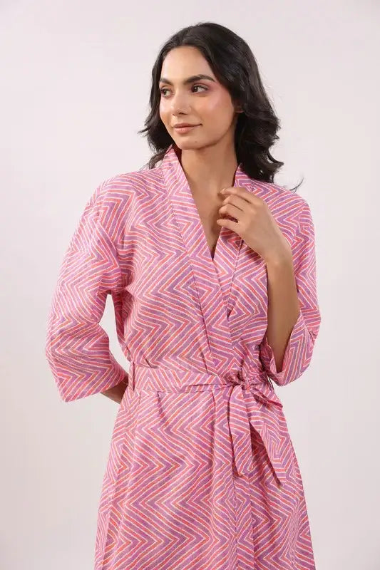 Pink Mirage Cotton Robe