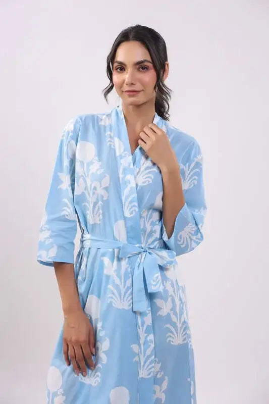 Tranquil Bloom Cotton Robe