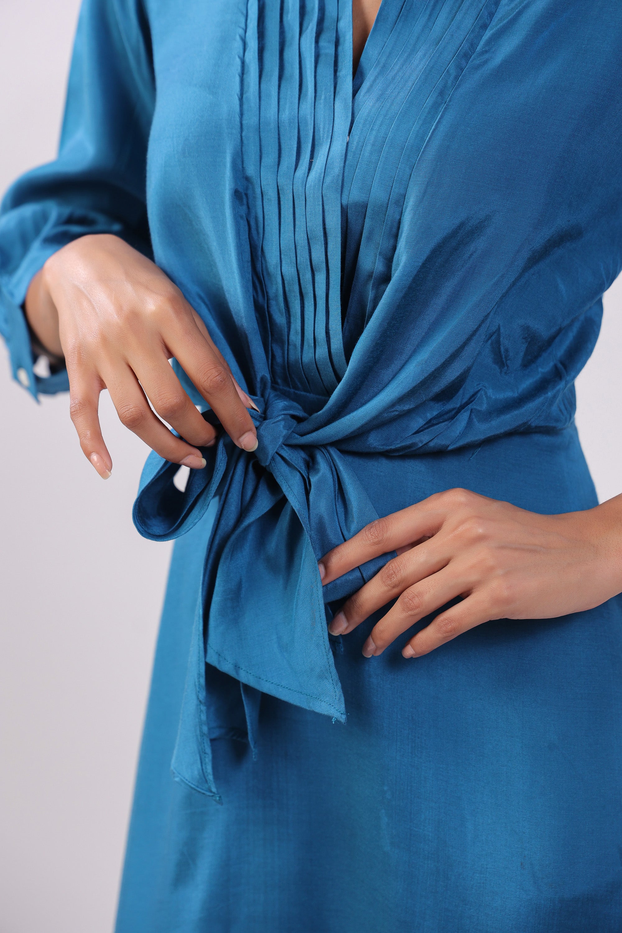 Blue Whisper Russian Silk Dress