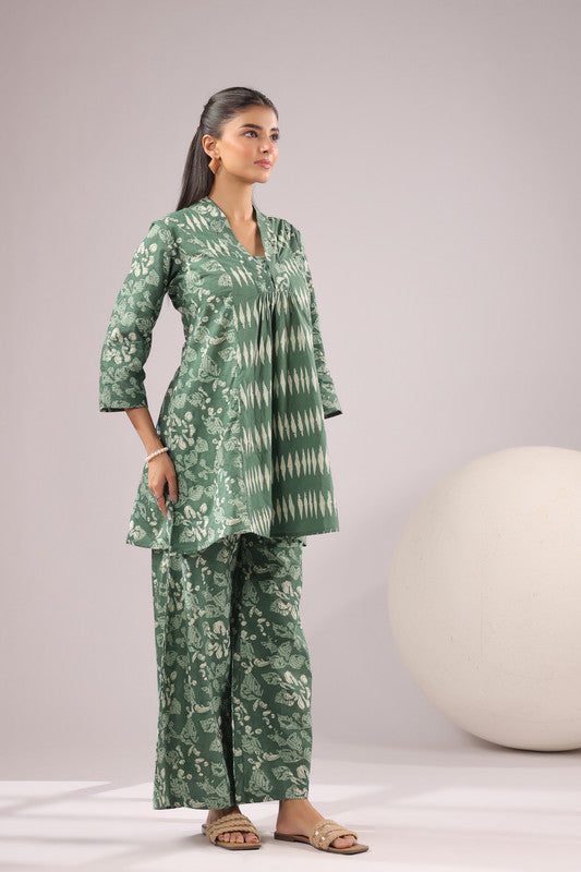 Sage Harmony Printed Cotton Co-ord Set