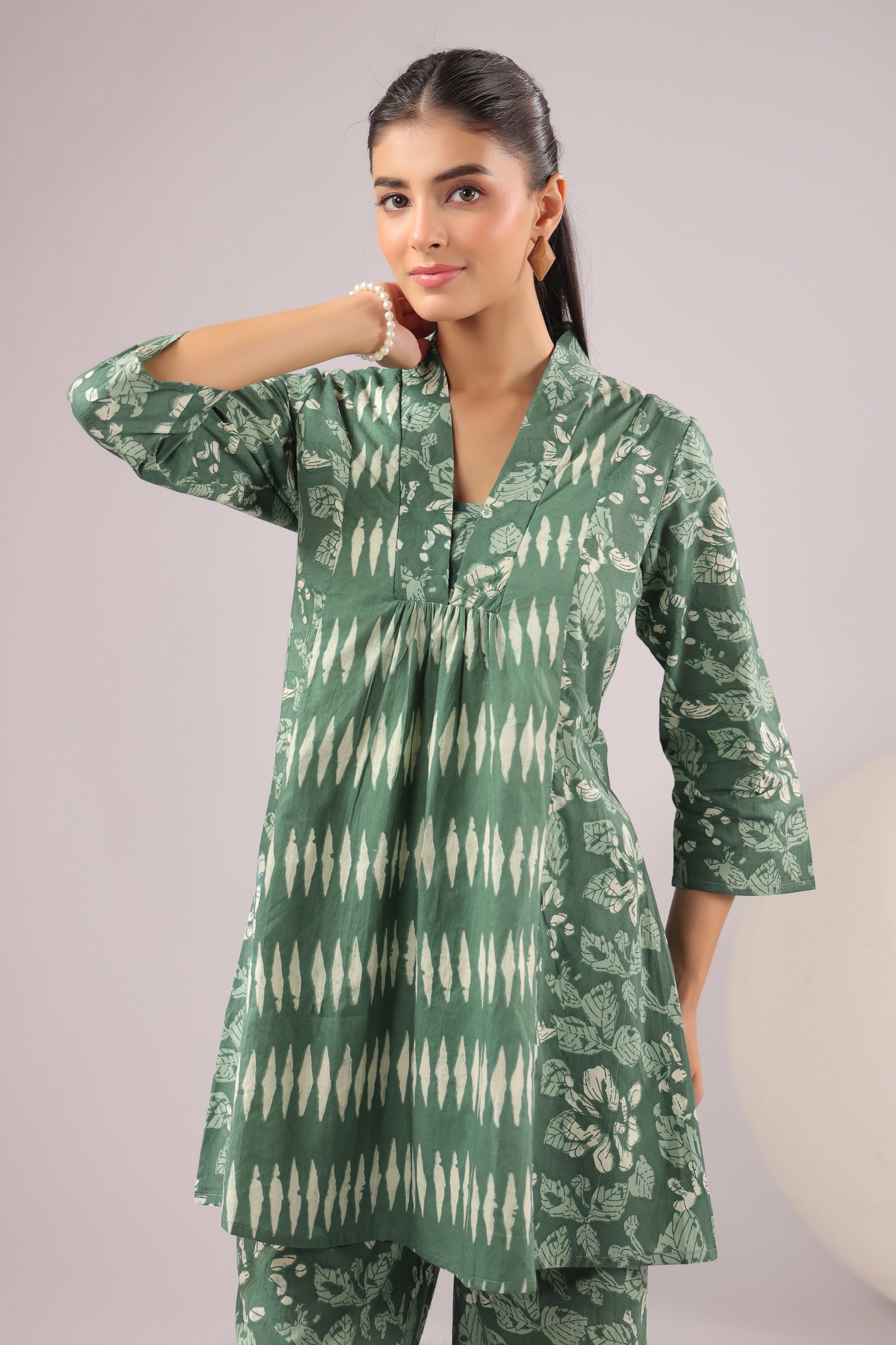 Sage Harmony Printed Cotton Co-ord Set