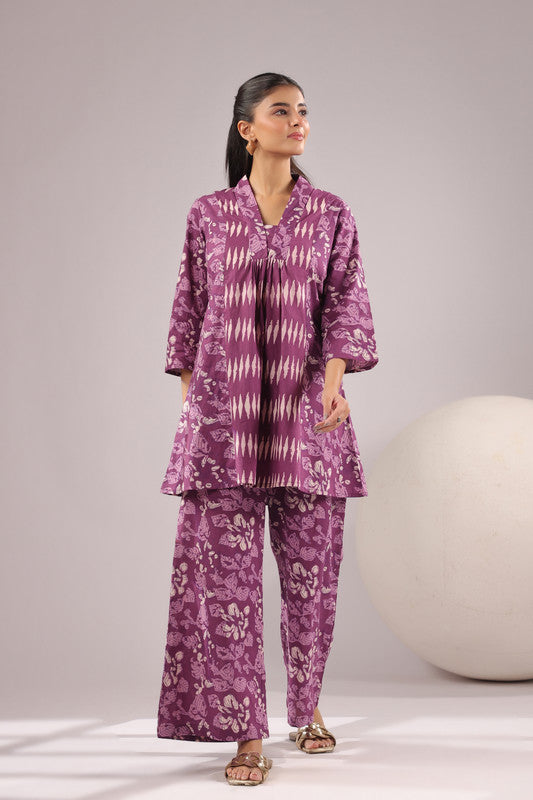 Orchid Aura Printed Cotton Co-ord Set