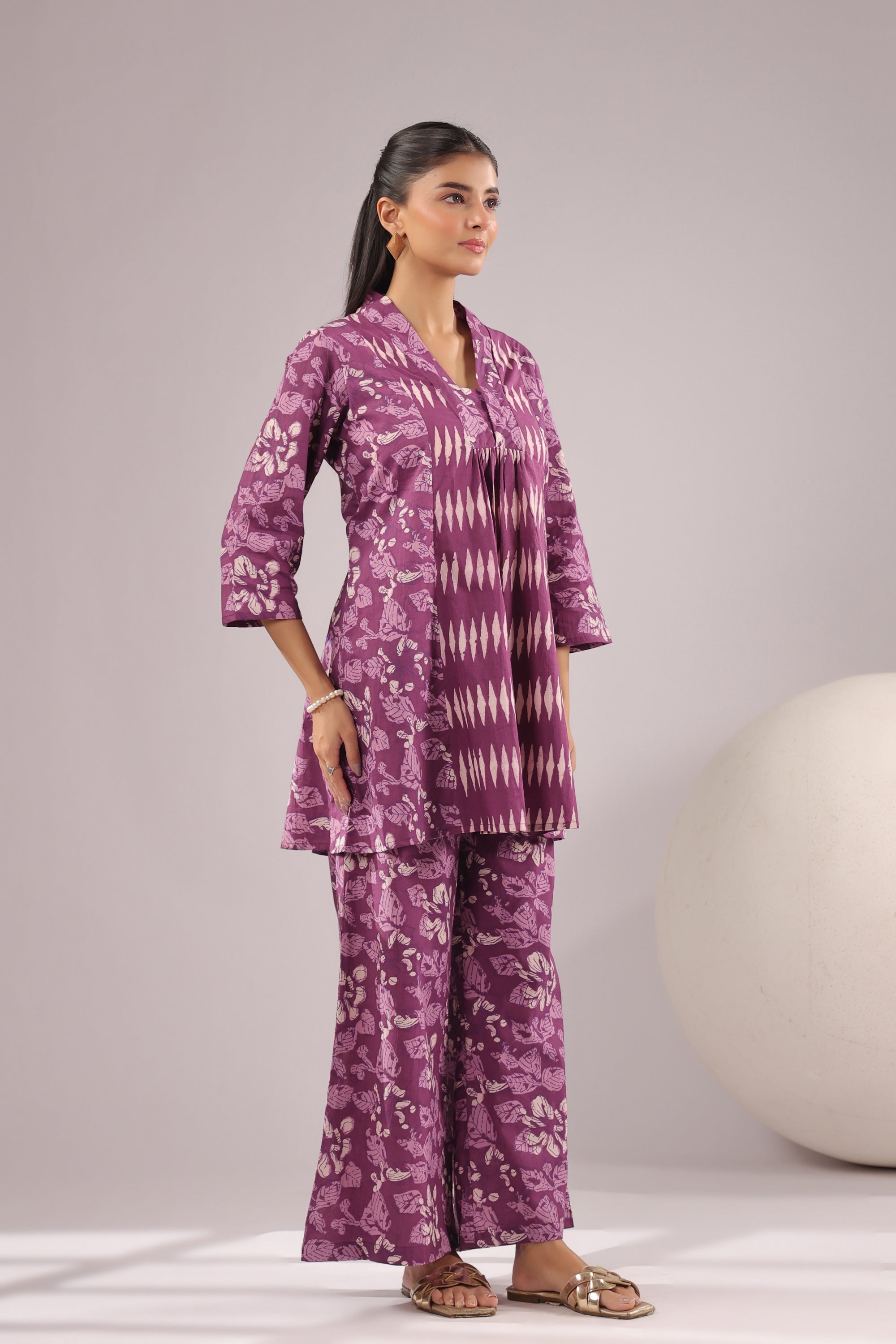 Orchid Aura Printed Cotton Co-ord Set