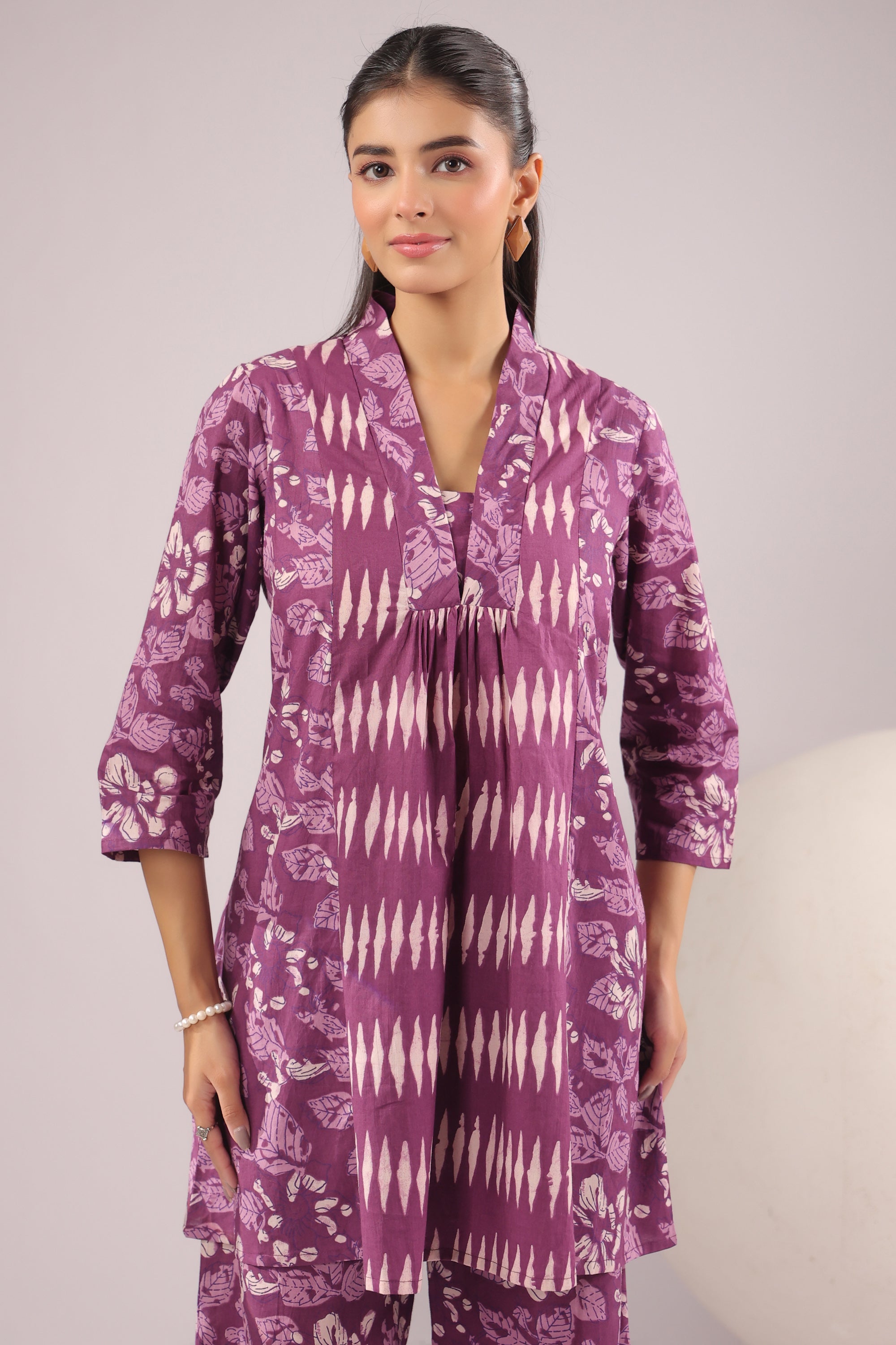 Orchid Aura Printed Cotton Co-ord Set