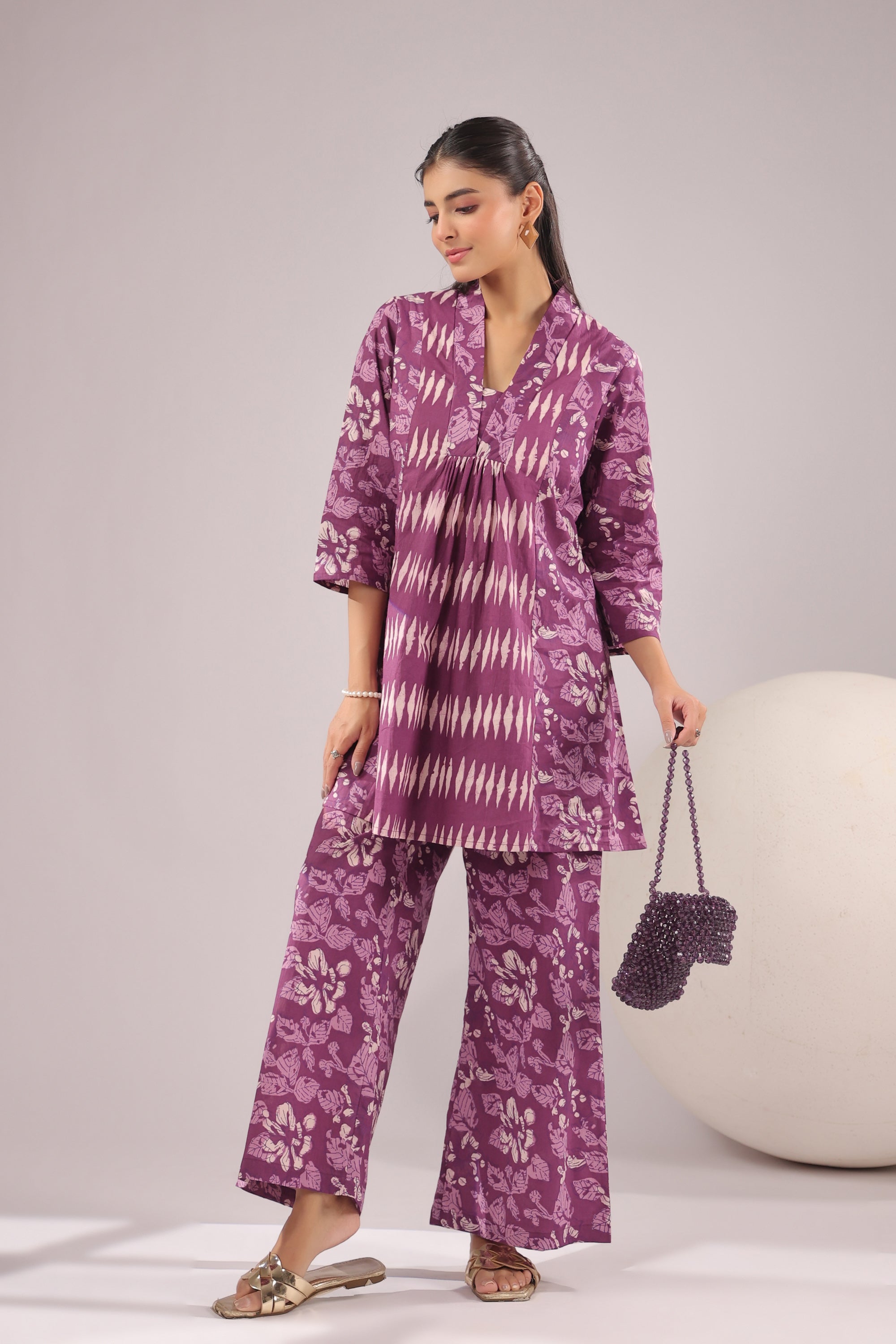 Orchid Aura Printed Cotton Co-ord Set