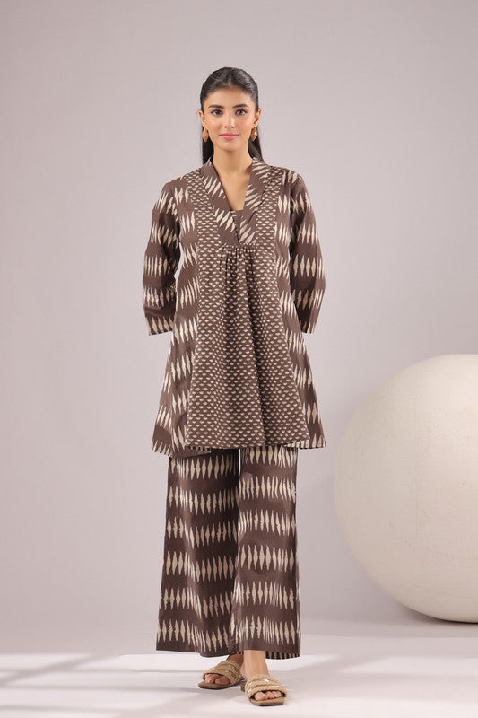 Mocha Mirage Printed Cotton Co-ord Set