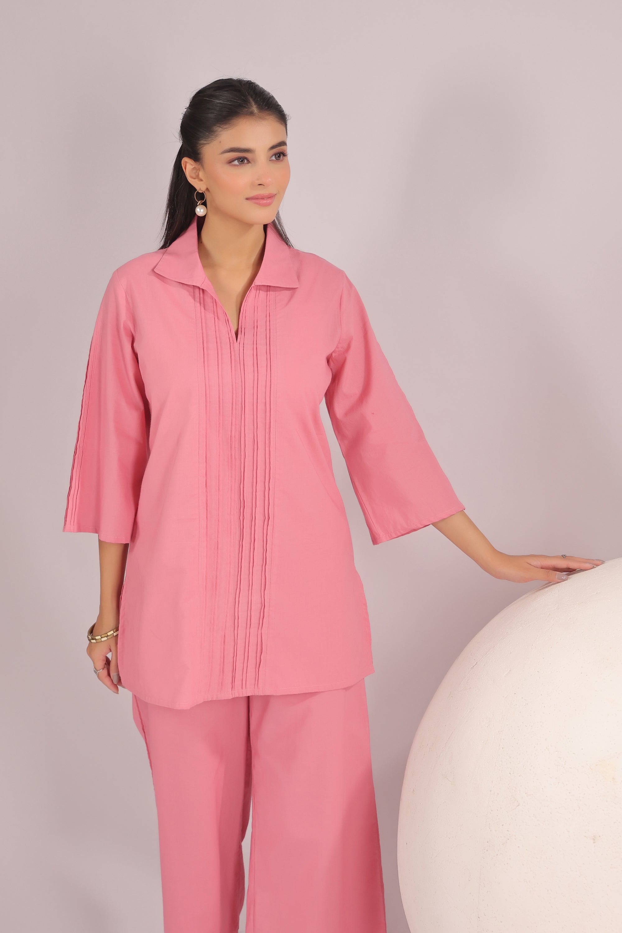 Rose Quartz Solid Cotton Co-ord Set