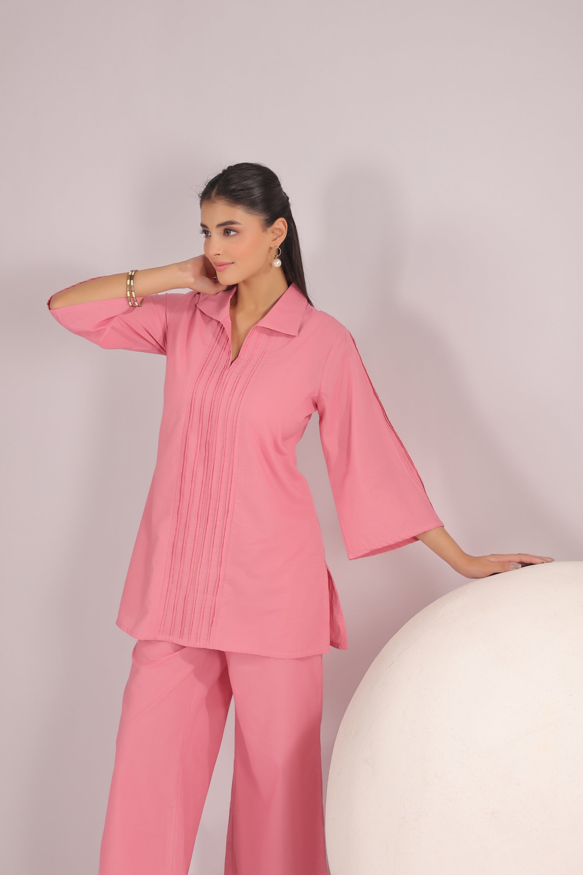 Rose Quartz Solid Cotton Co-ord Set