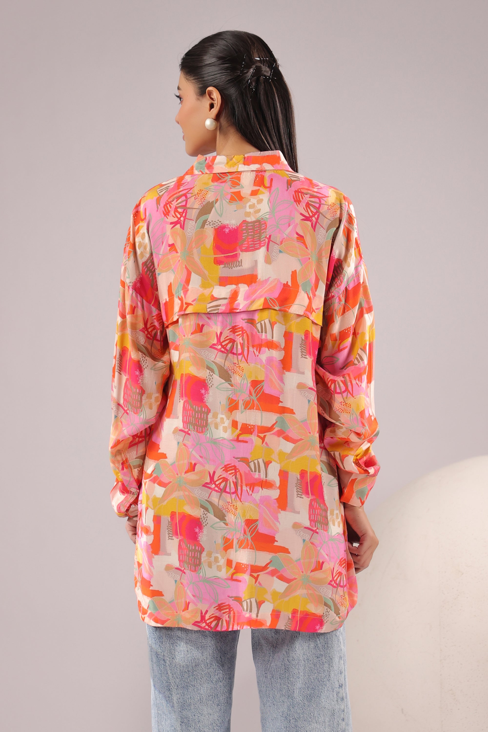 Sunset Mirage Printed Muslin Silk Shirt