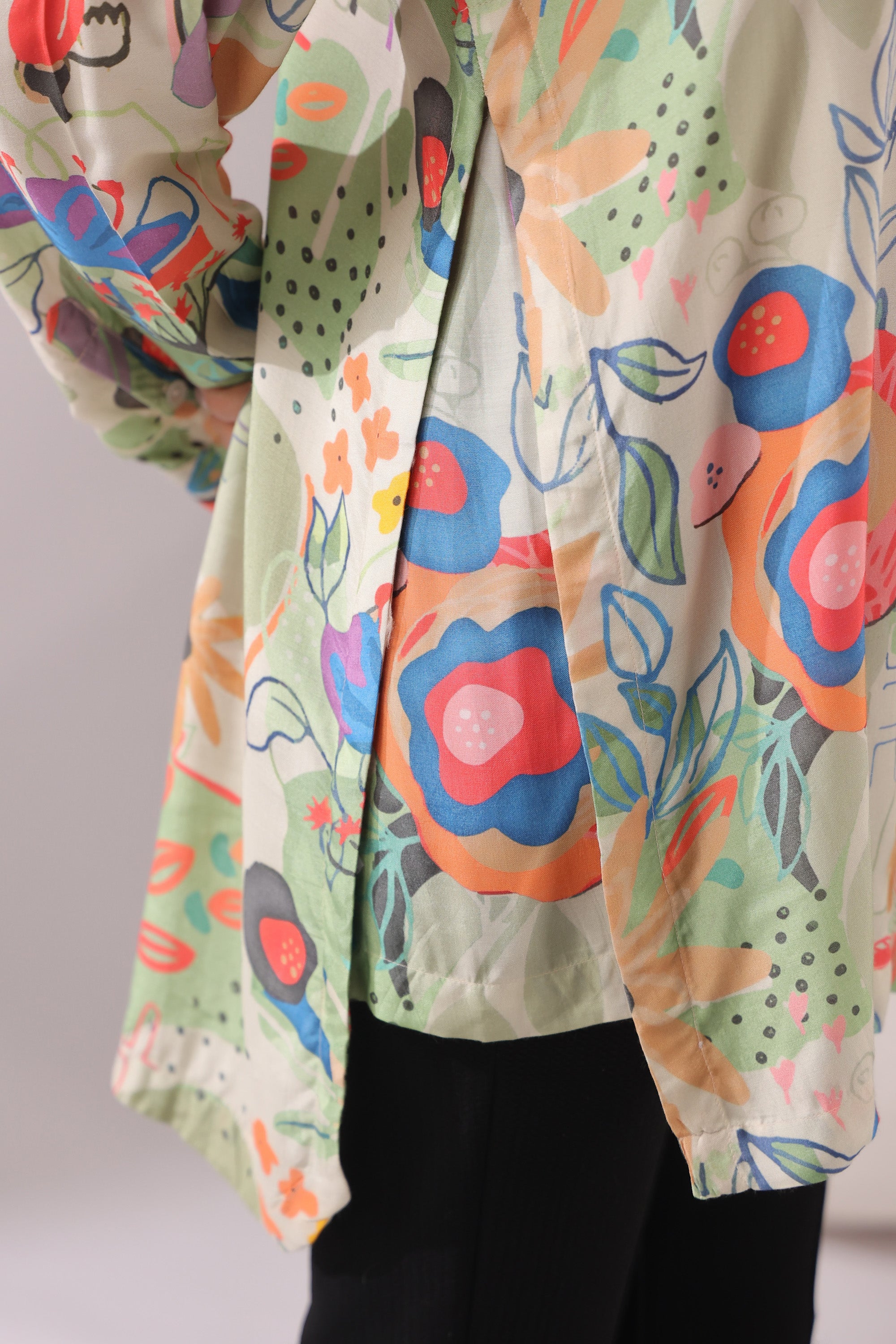 Garden Glow Printed Muslin Silk Shirt