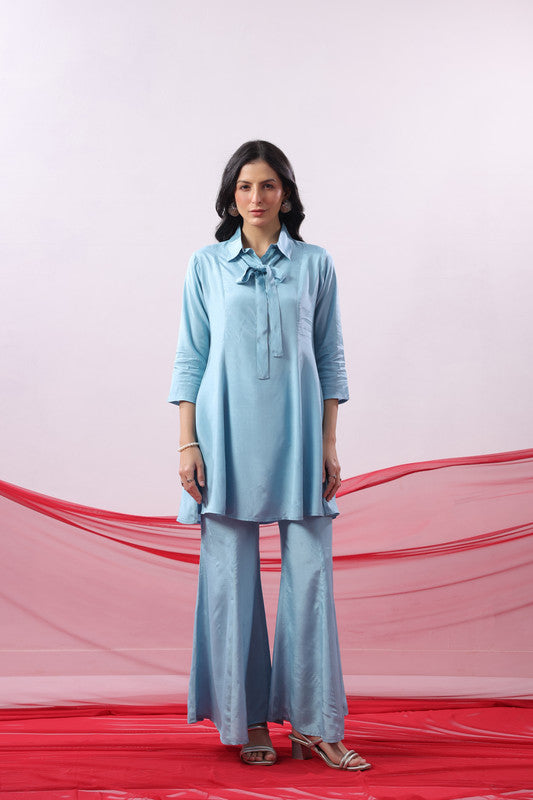 Sky Blue Solid Co-ord Set