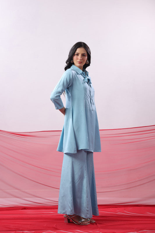 Sky Blue Solid Co-ord Set