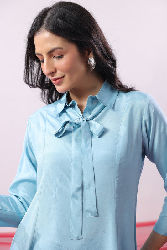 Sky Blue Solid Co-ord Set