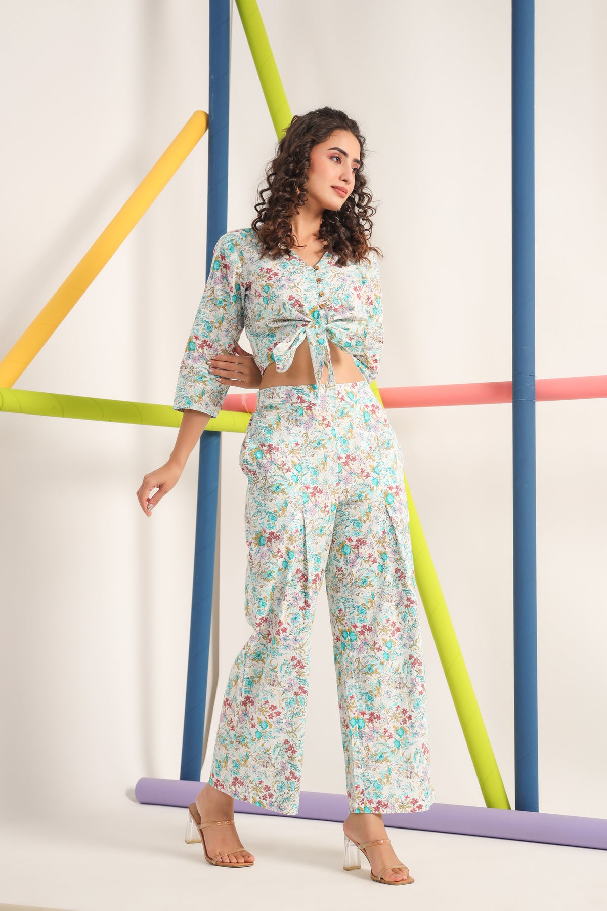 Fleur Off white Cotton Co-ord Set