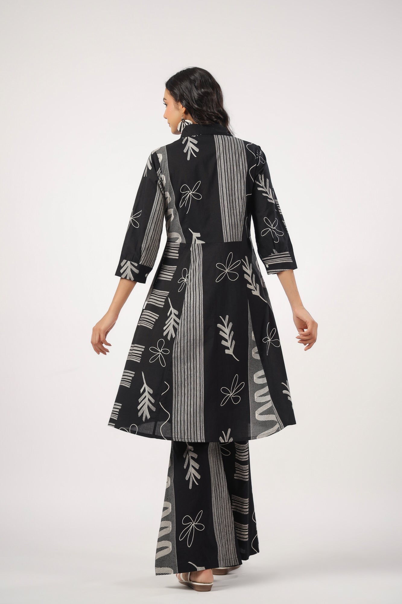 Noir Bloom Three Piece Cotton Co-ord Set