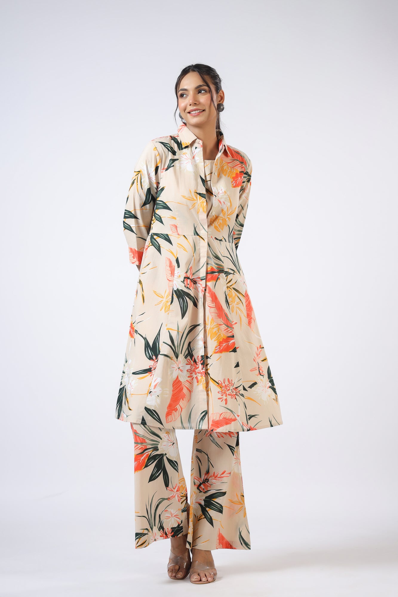 Citrus Bloomz Three Piece Cotton Co-ord Set