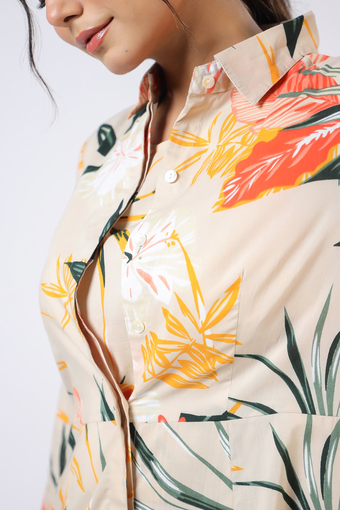 Citrus Bloomz Three Piece Cotton Co-ord Set