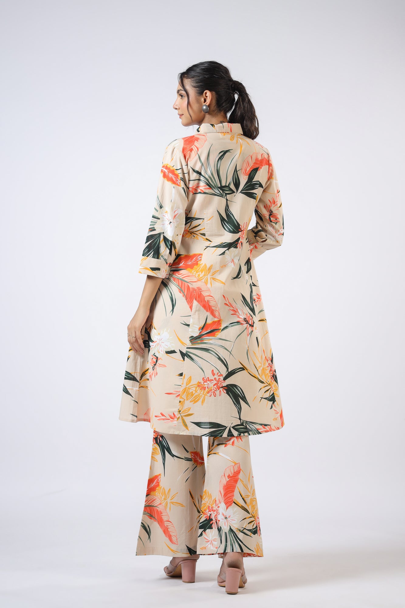 Citrus Bloomz Three Piece Cotton Co-ord Set