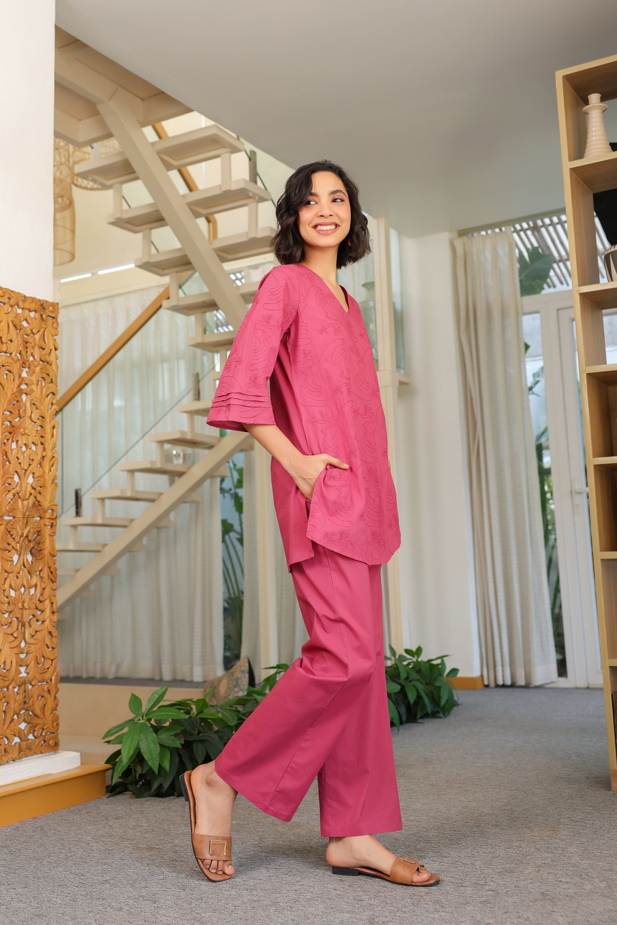 Berry Aura Cotton Co-ord Set