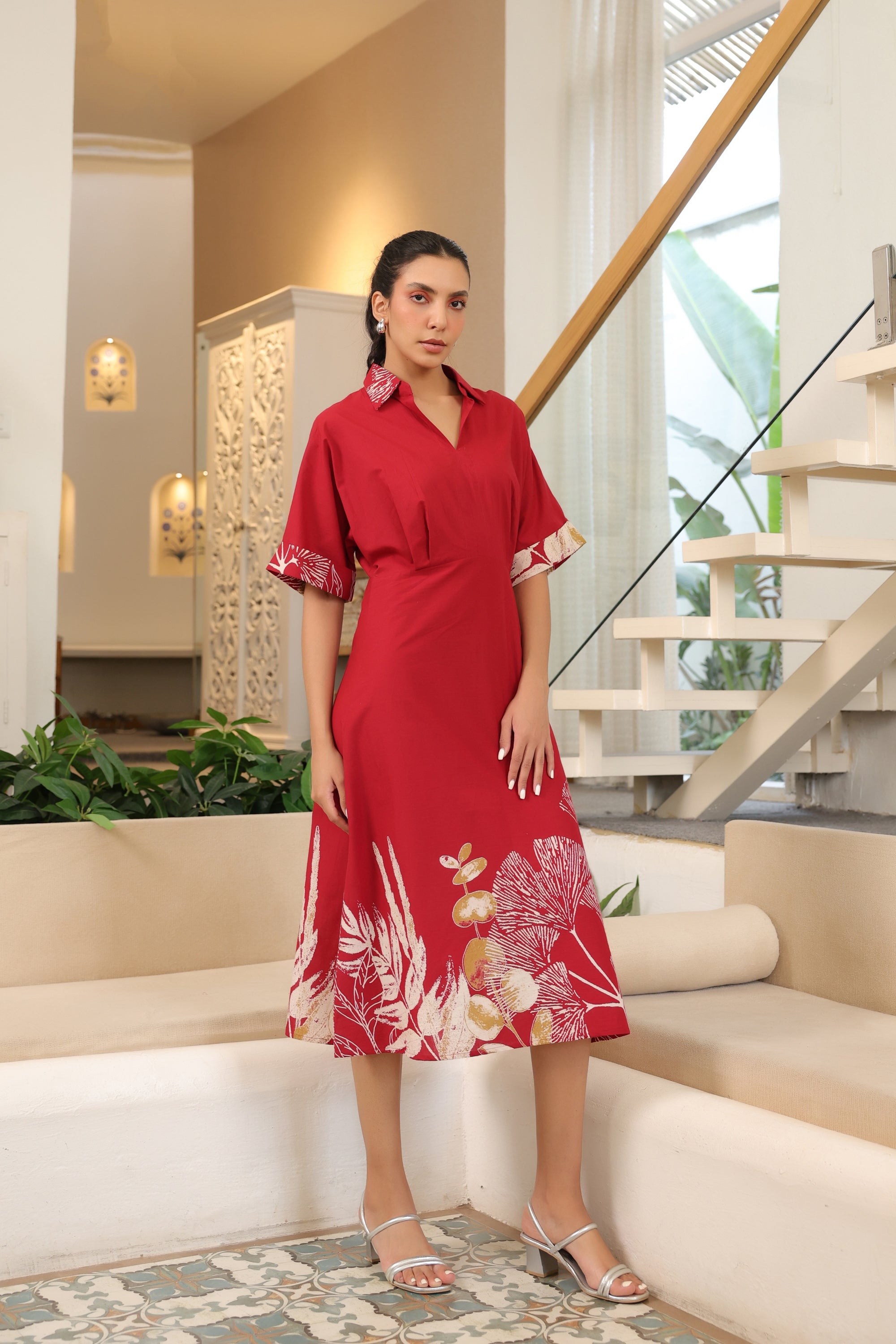 Scarlet Charm Cotton Dress