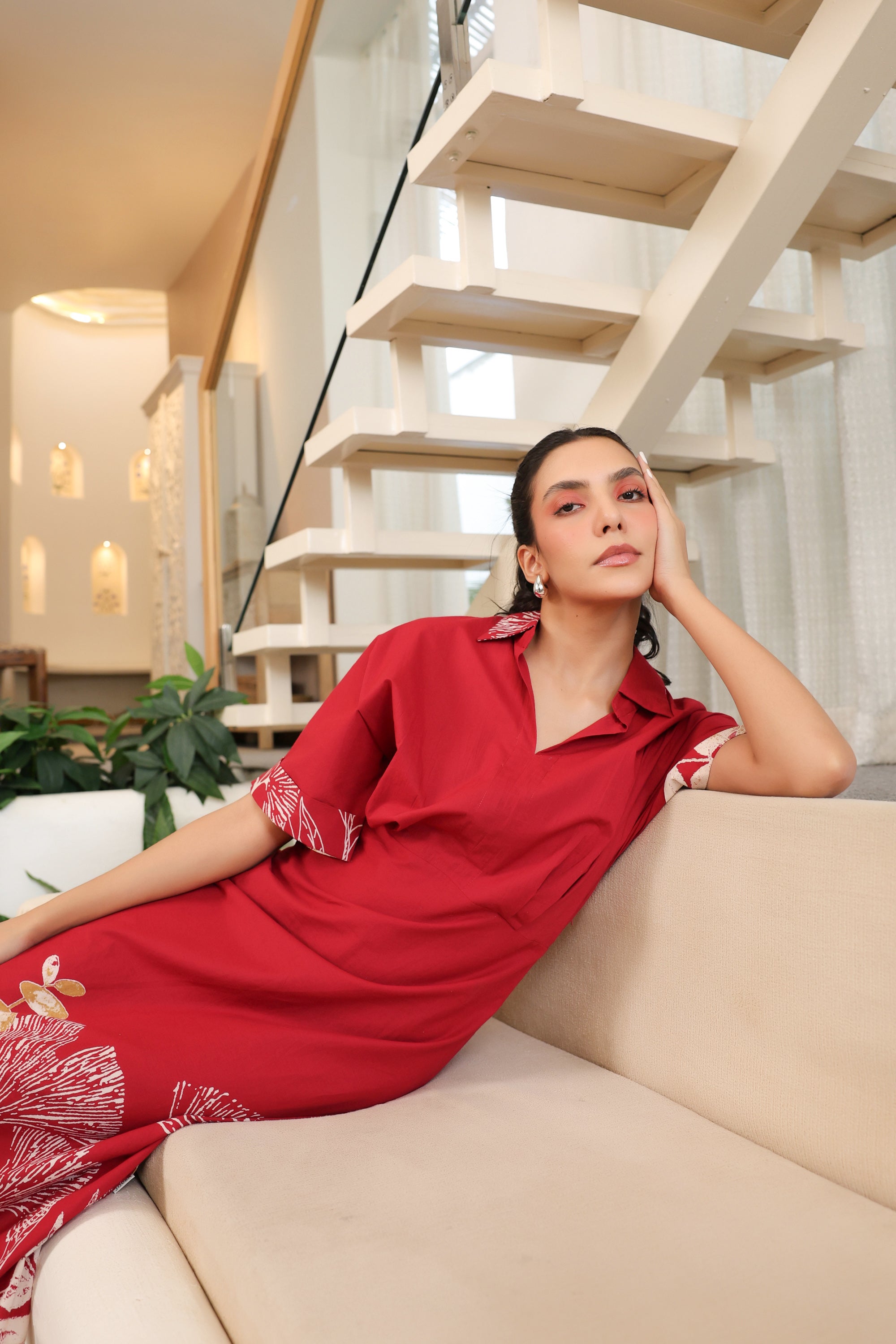 Scarlet Charm Cotton Dress