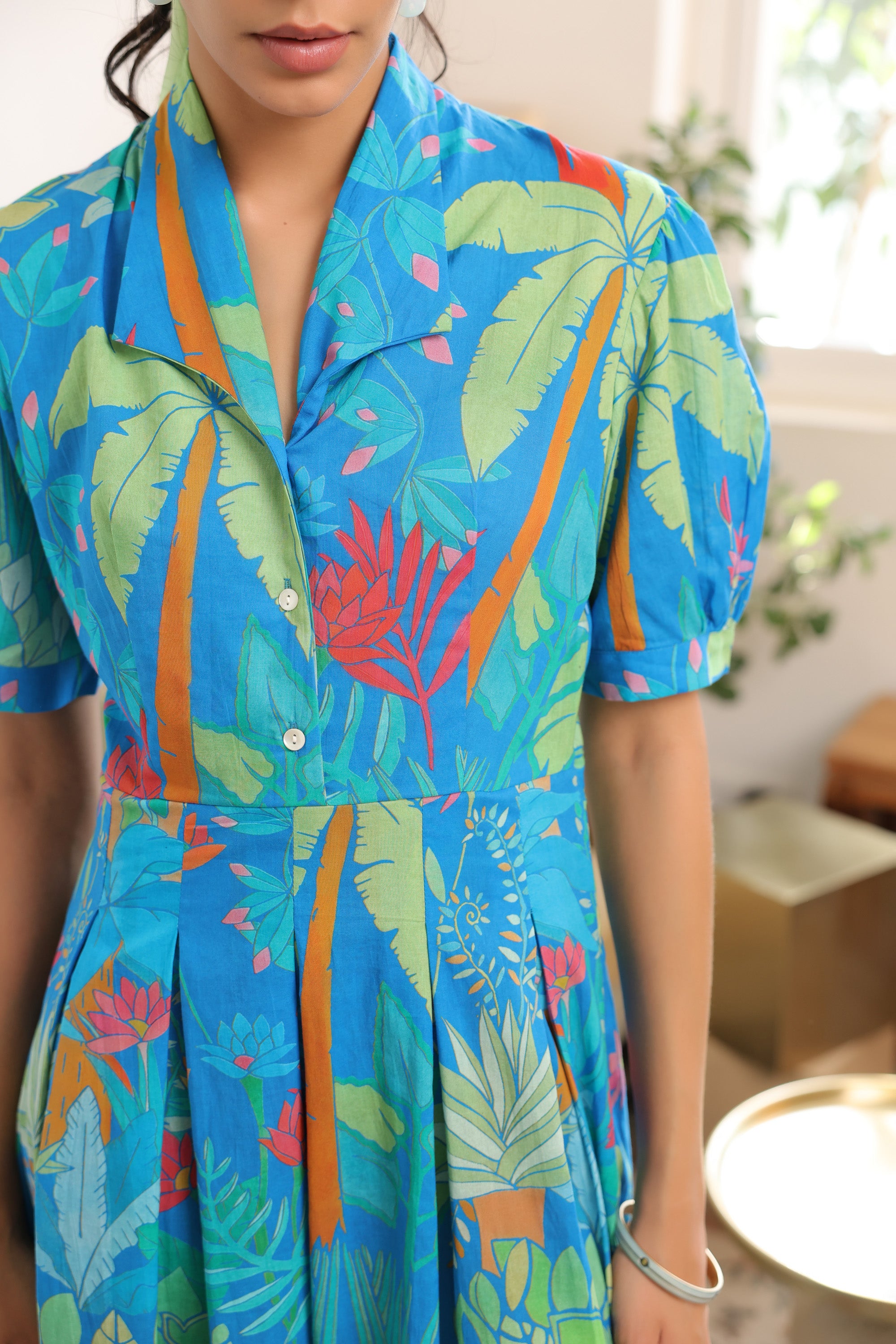 Jungle Symphony Vintage Cotton Dress