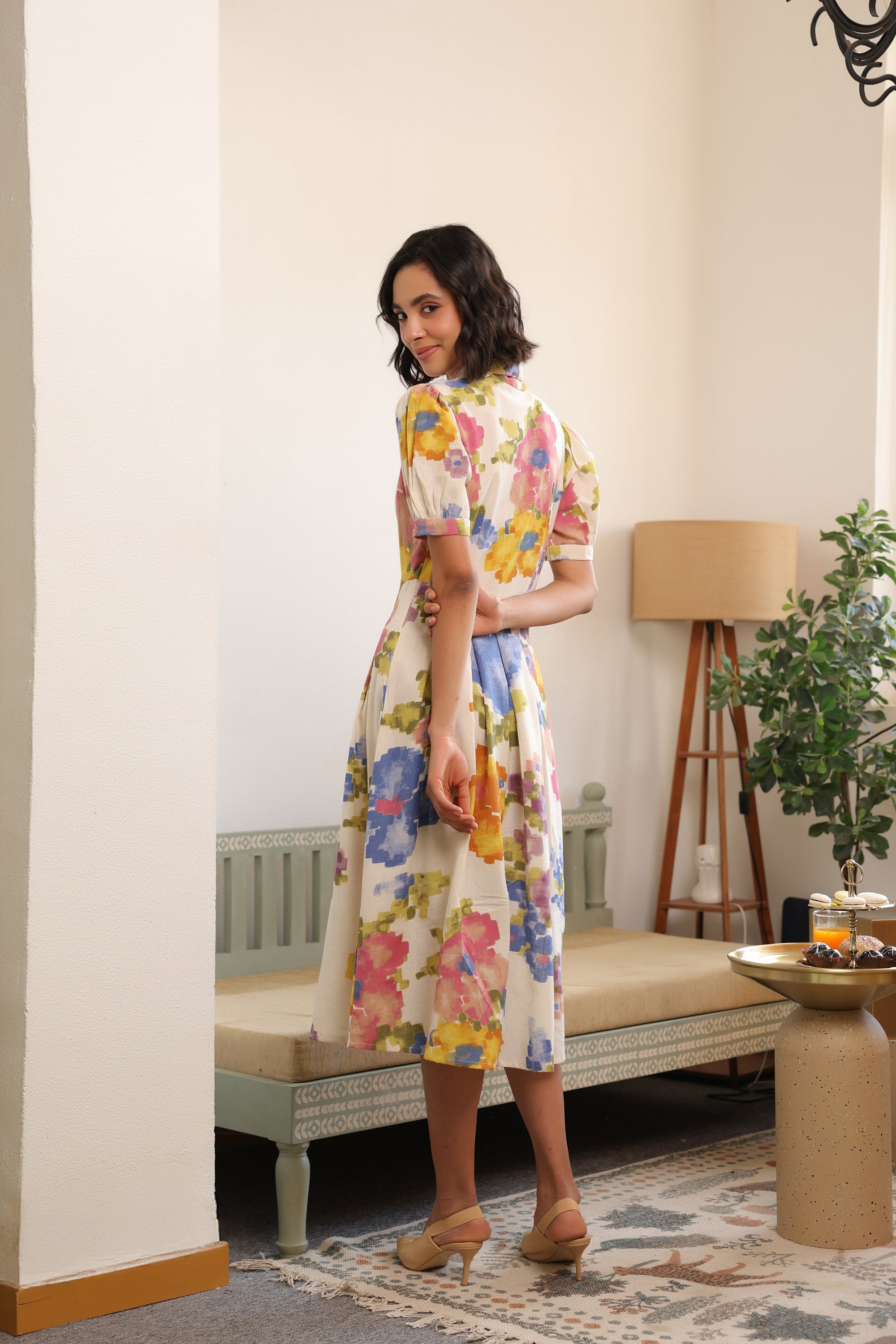 Spring Hues Vintage Cotton Flex Dress